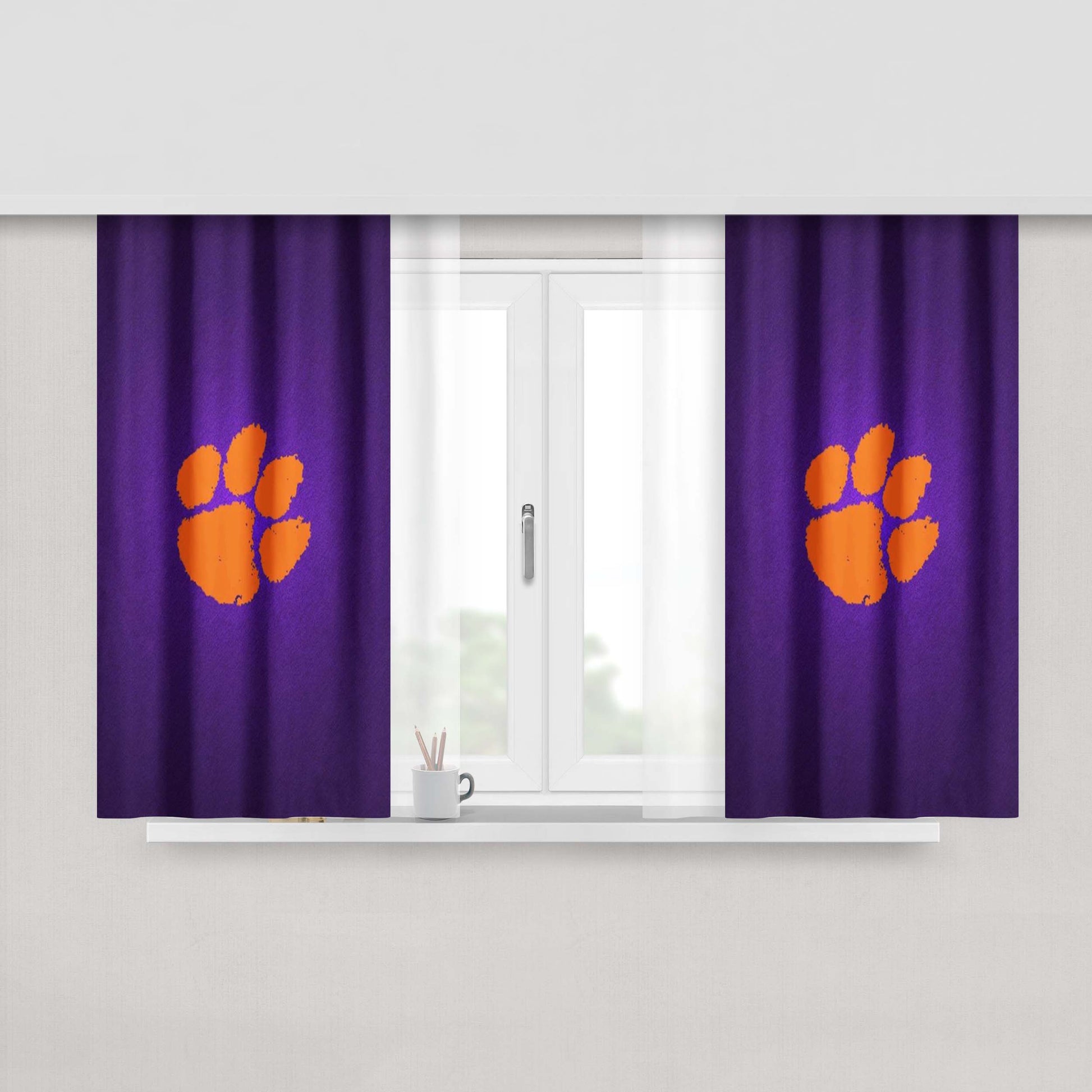 Clemson Tigers Peach Skin Window Curtains