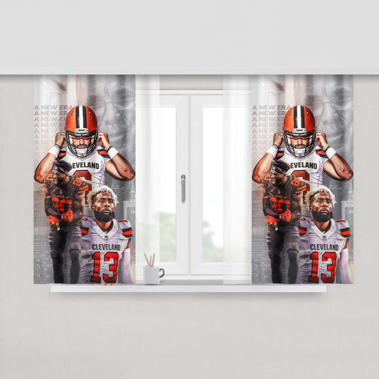 Cleveland Brown Odell Beckham Jr Wallpaper Peach Skin Window Curtains
