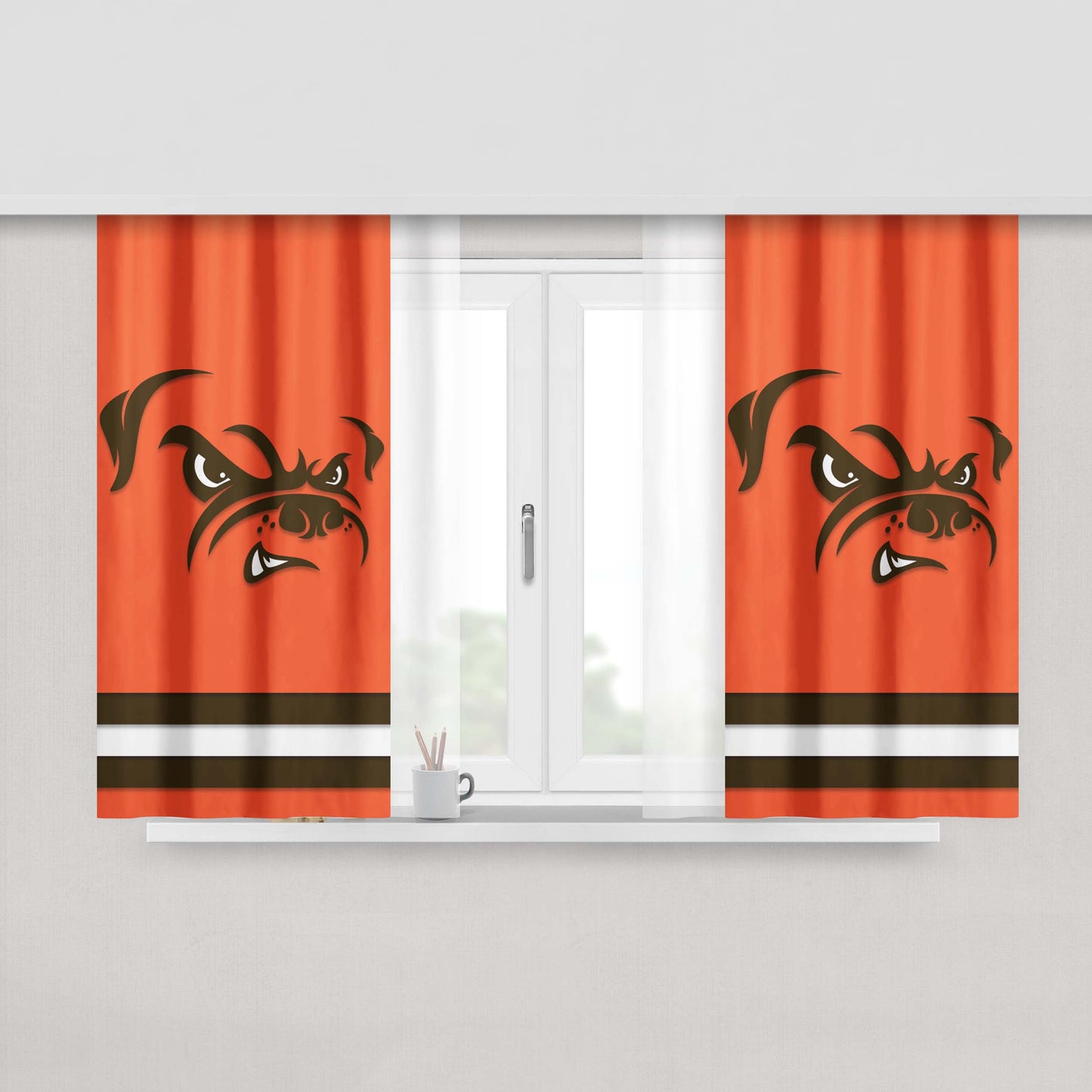 Cleveland Browns Jersey Peach Skin Window Curtains