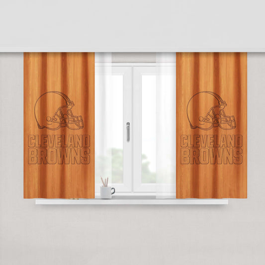 Cleveland Browns Peach Skin Window Curtains