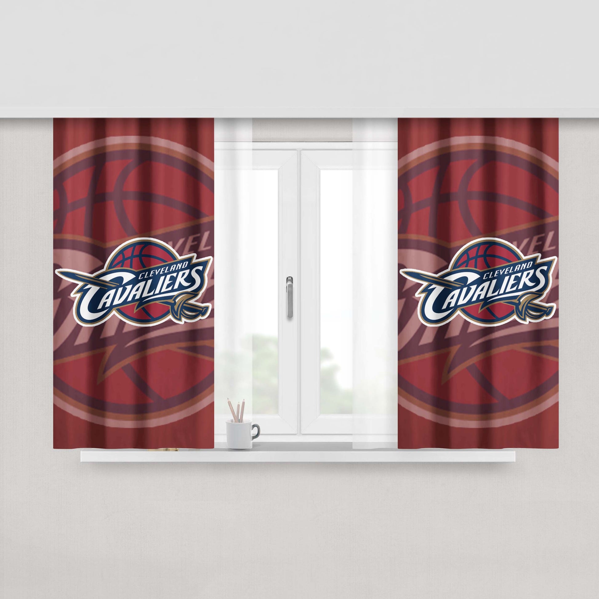 Cleveland Cavaliers Basket Ball Peach Skin Window Curtains