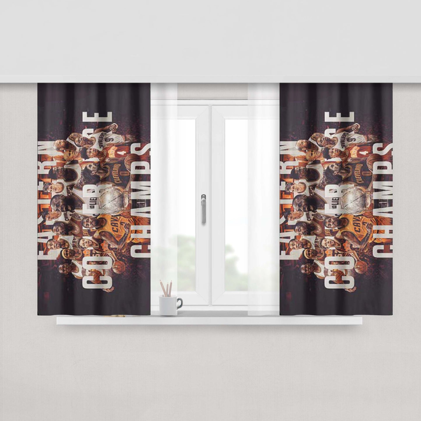 Cleveland Cavaliers Eastern Conference Champions Peach Skin Window Curtains