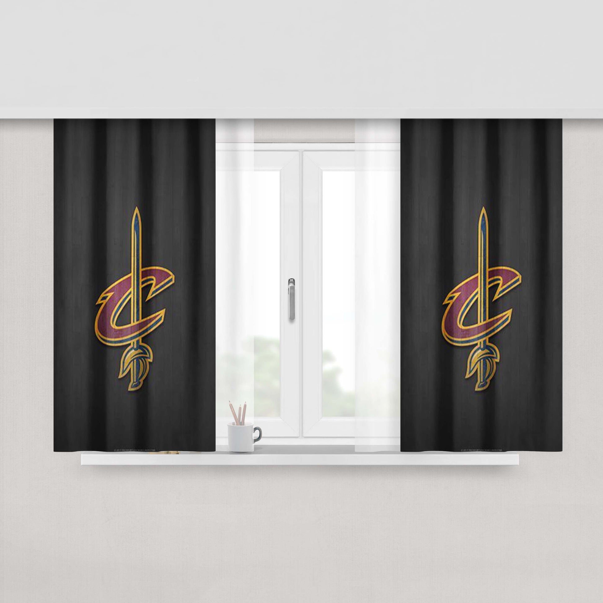 Cleveland Cavaliers Emblem Peach Skin Window Curtains