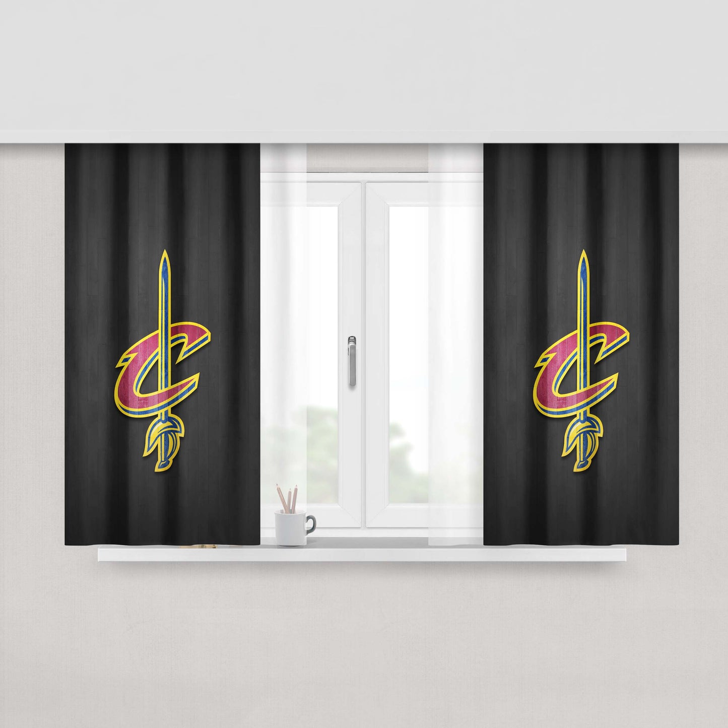 Cleveland Cavaliers Hardwood 2 Peach Skin Window Curtains