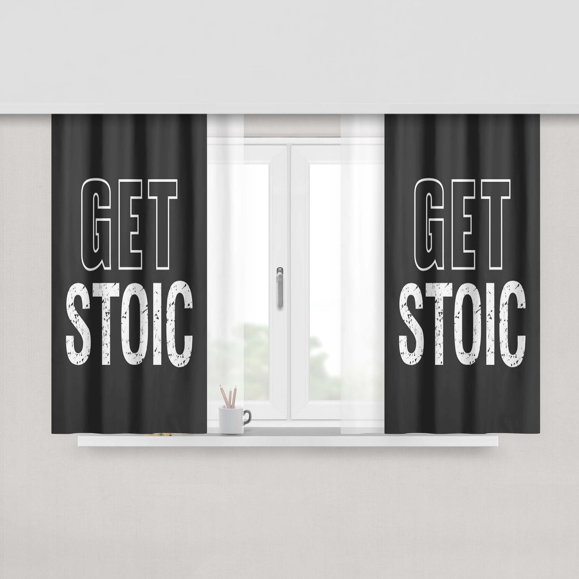 Get Stoic Peach Skin Window Curtains