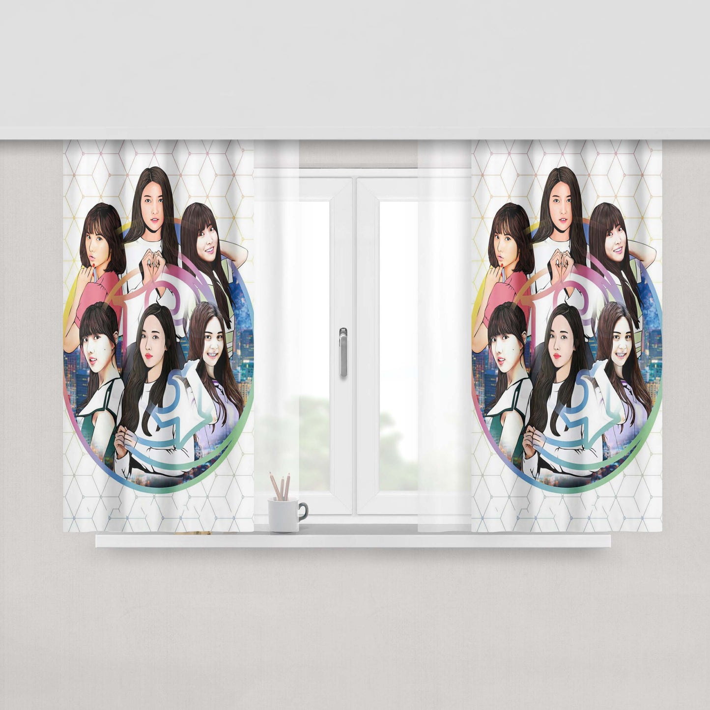 Gfriend Wallpaper Art Peach Skin Window Curtains