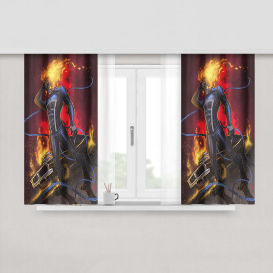 Ghost Rider Javi Laparra Peach Skin Window Curtains