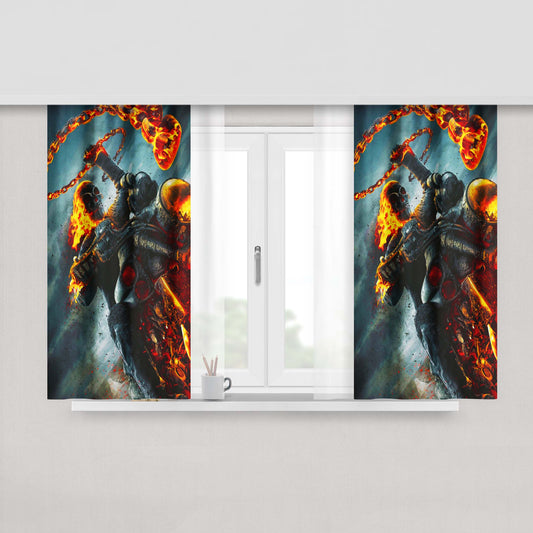 Ghost Rider Peach Skin Window Curtains