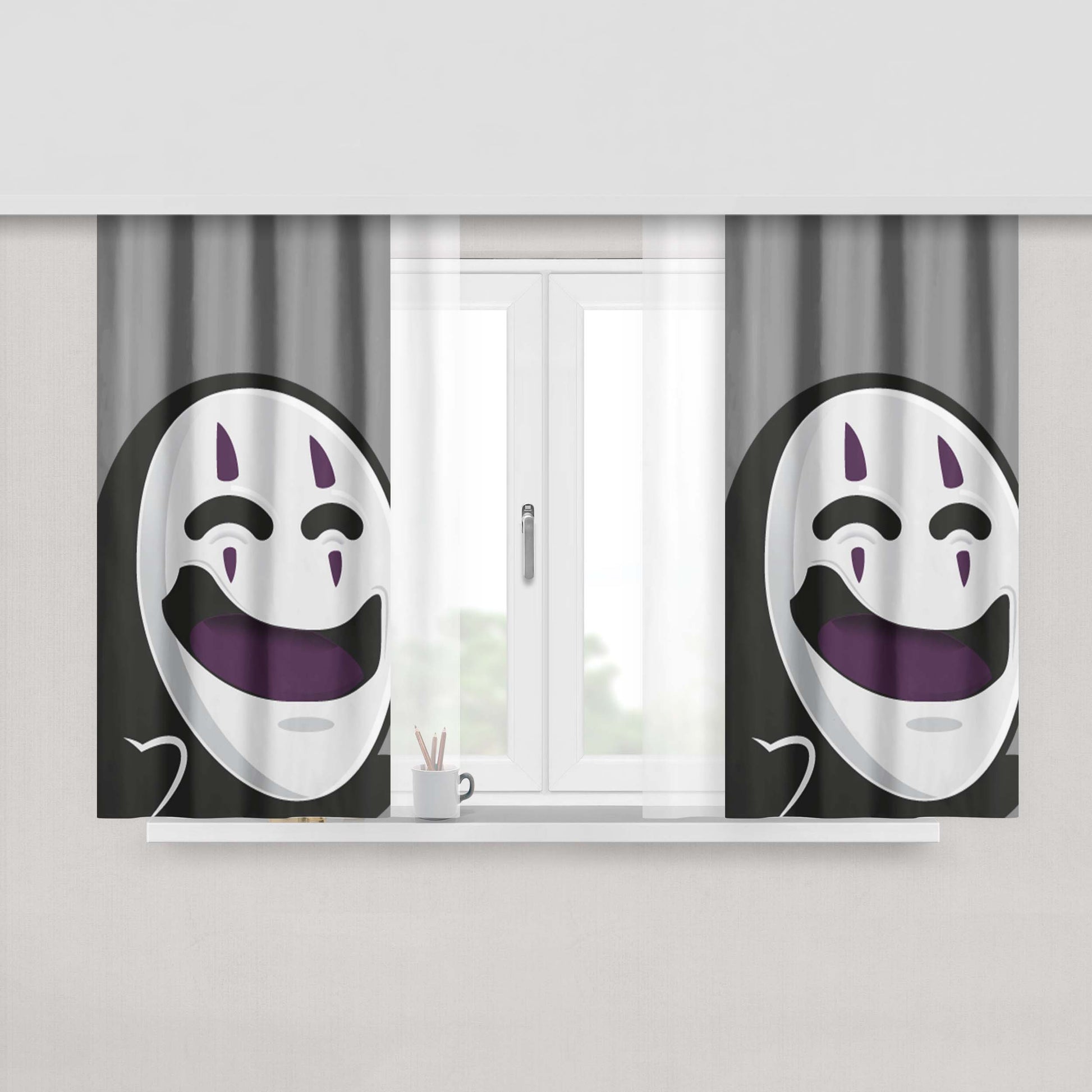 Ghost Spirit Peach Skin Window Curtains