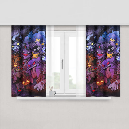 Ghost Type Pokemon Wallpaper Peach Skin Window Curtains