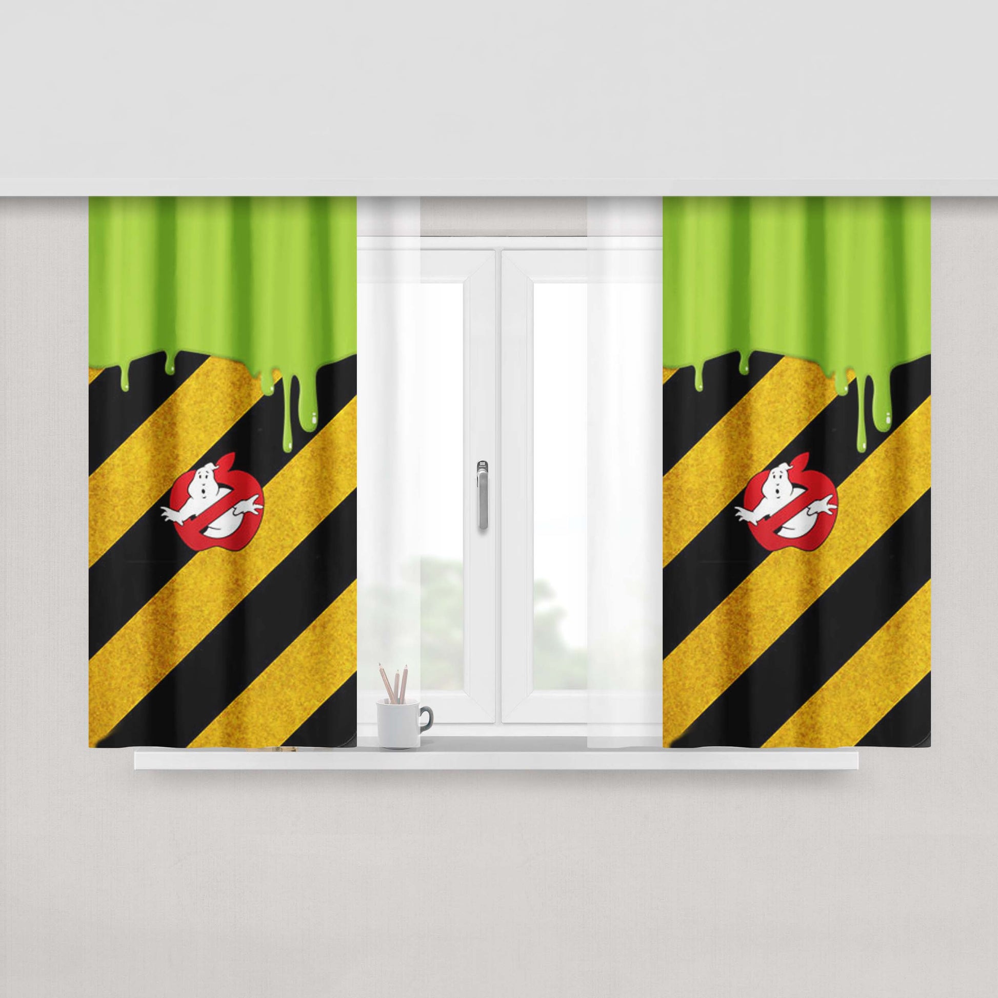 Ghostbuster Apple Peach Skin Window Curtains