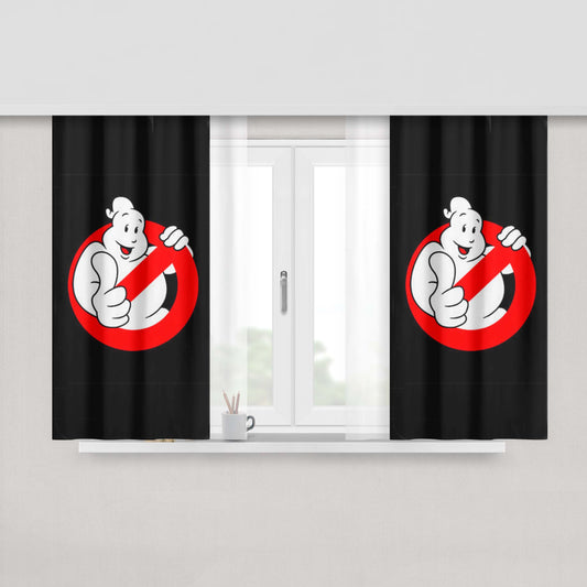Ghostbuster Art Peach Skin Window Curtains