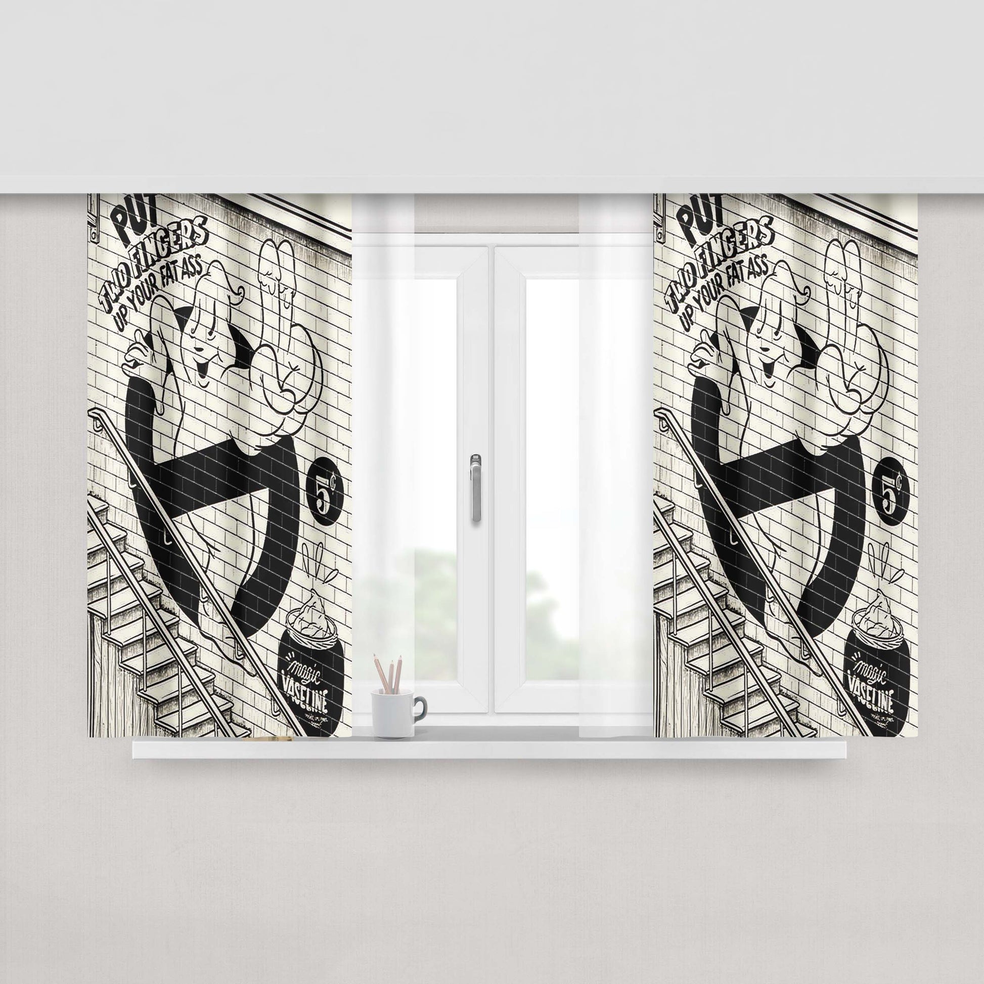 Ghostbuster Wallpaper Art Peach Skin Window Curtains