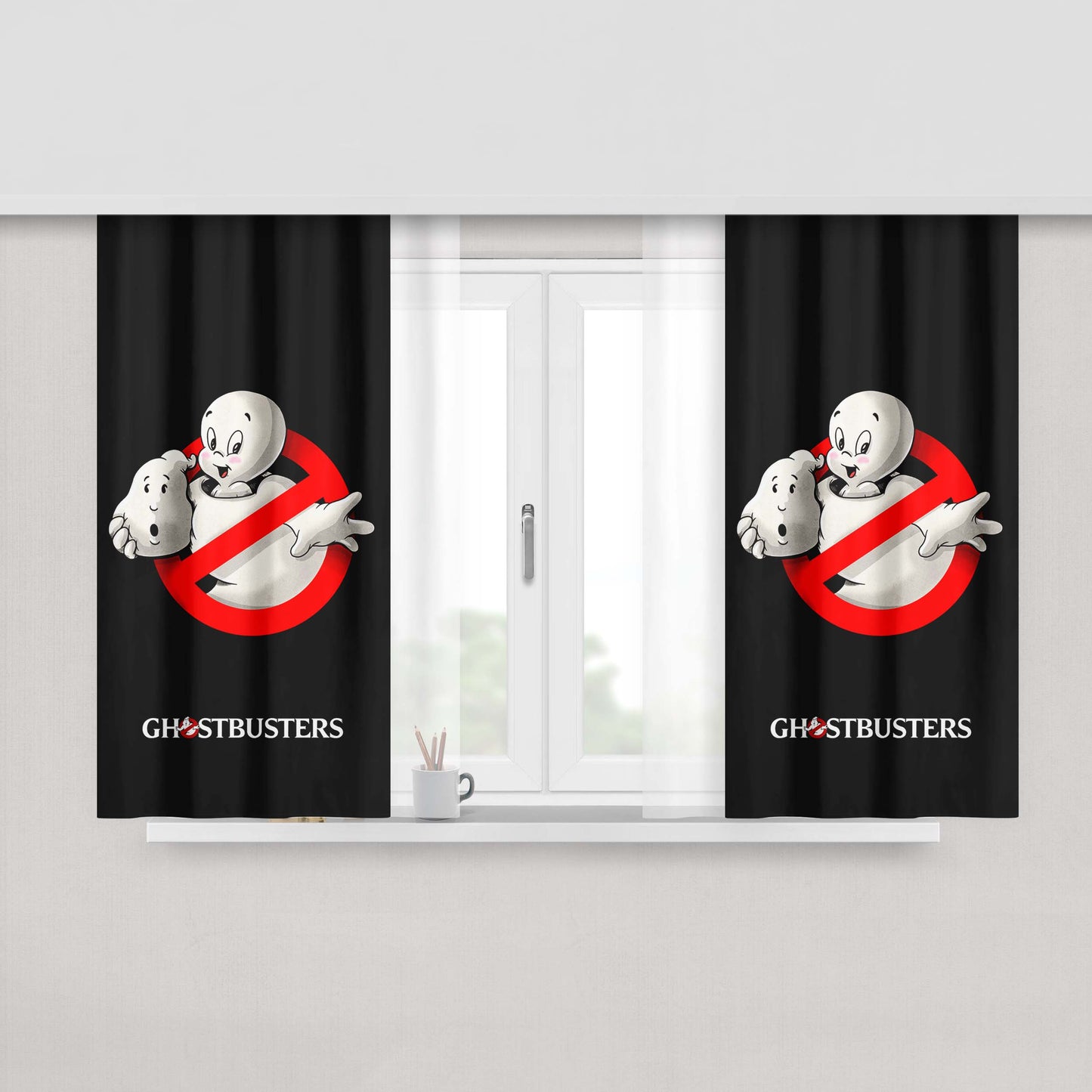 Ghostbuster X Casper Peach Skin Window Curtains