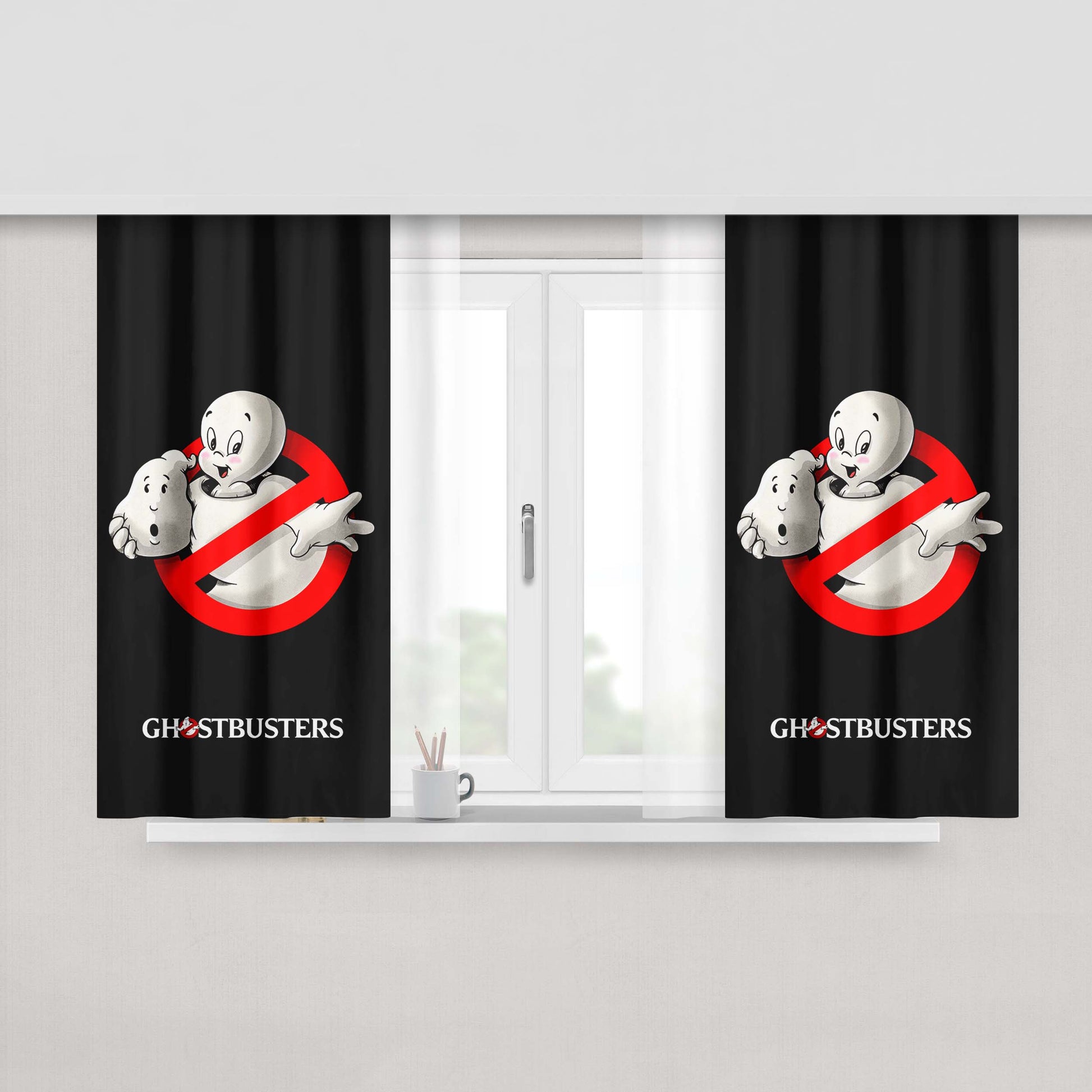 Ghostbuster X Casper Peach Skin Window Curtains