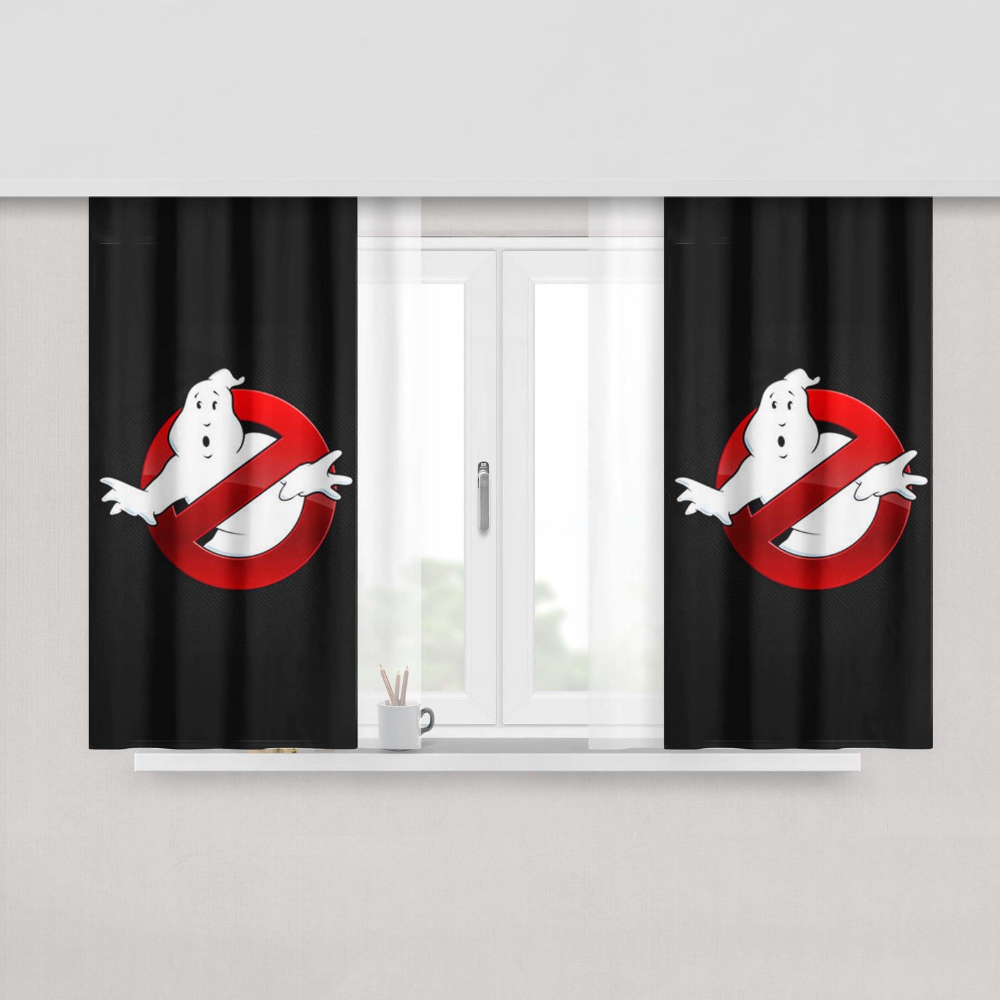 Ghostbuster Peach Skin Window Curtains