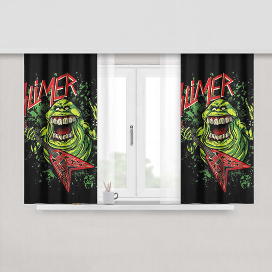 Ghostbusters Slimer Slayer Peach Skin Window Curtains