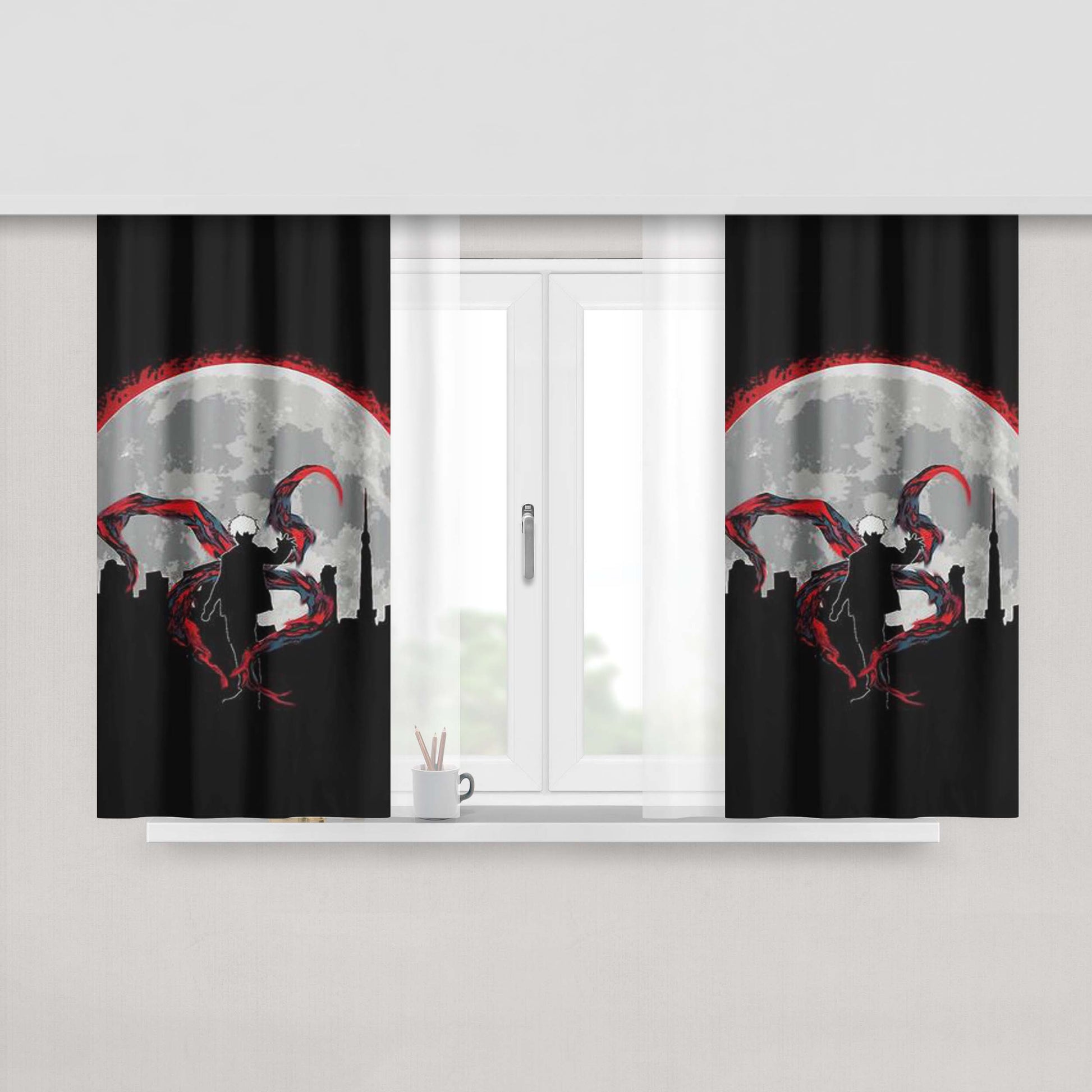 Ghoul In Tokyo Peach Skin Window Curtains