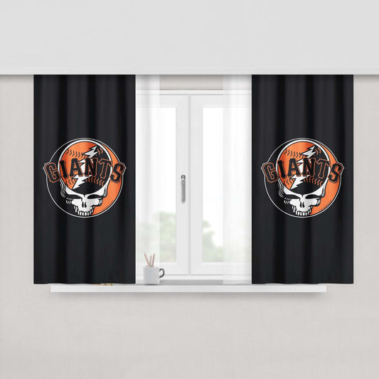 Giants Skull Peach Skin Window Curtains