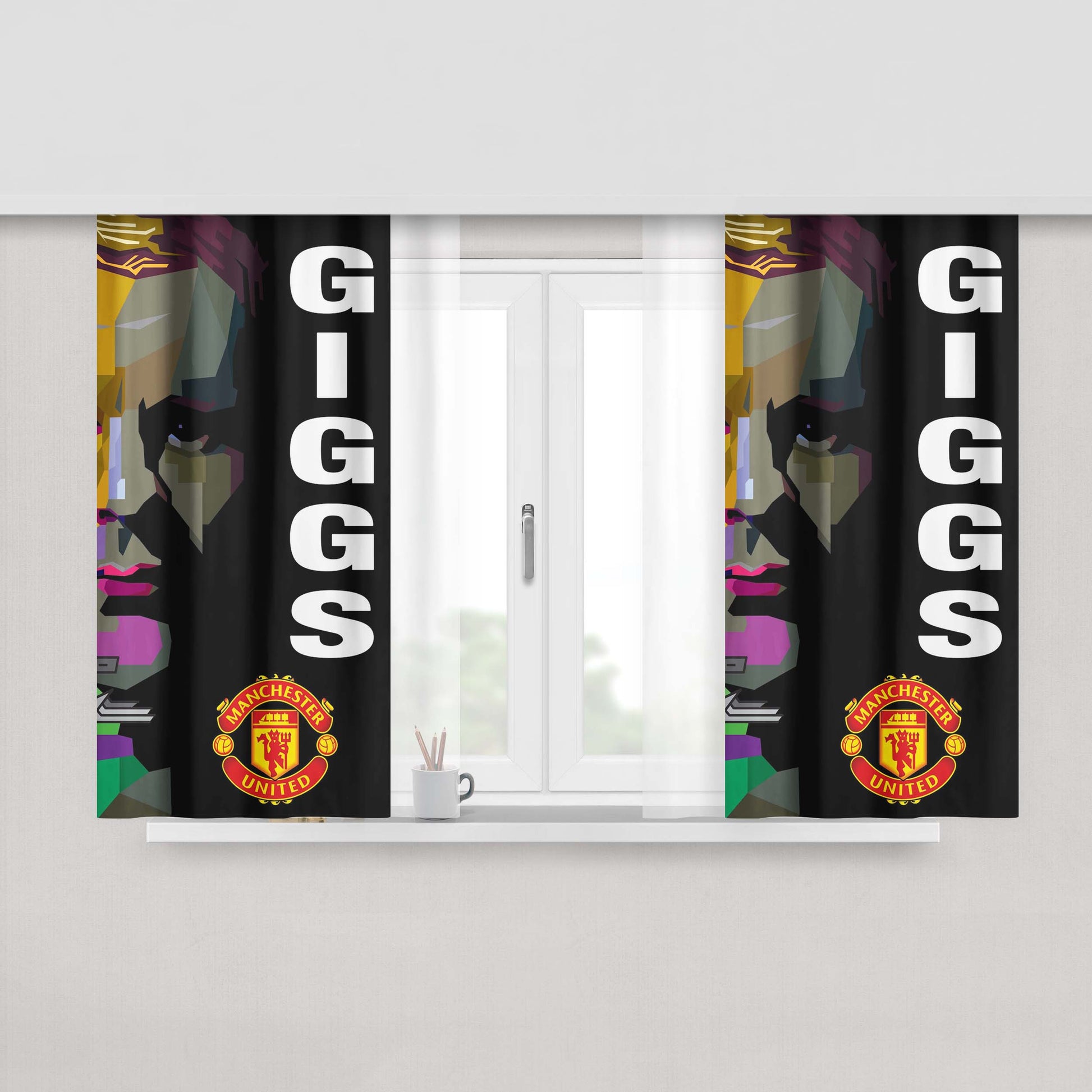 Giggs Manchester United Peach Skin Window Curtains