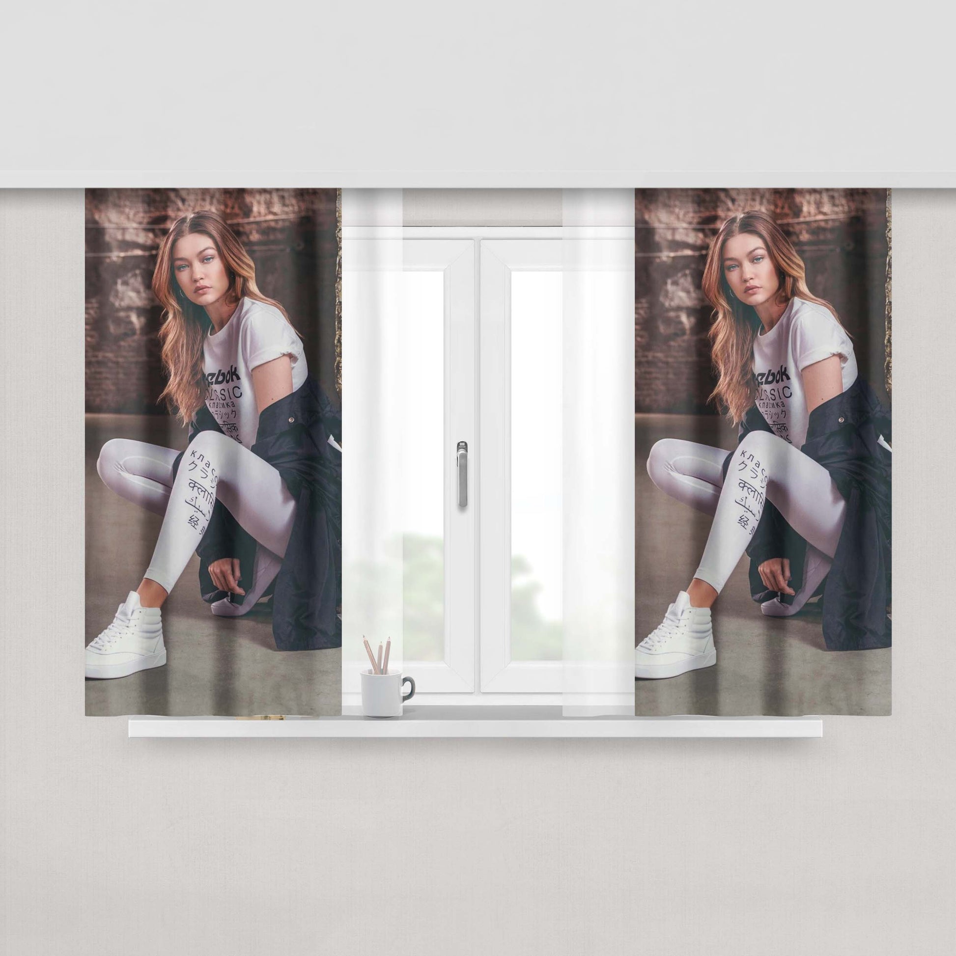 Gigi Hadid Photoshoot Peach Skin Window Curtains