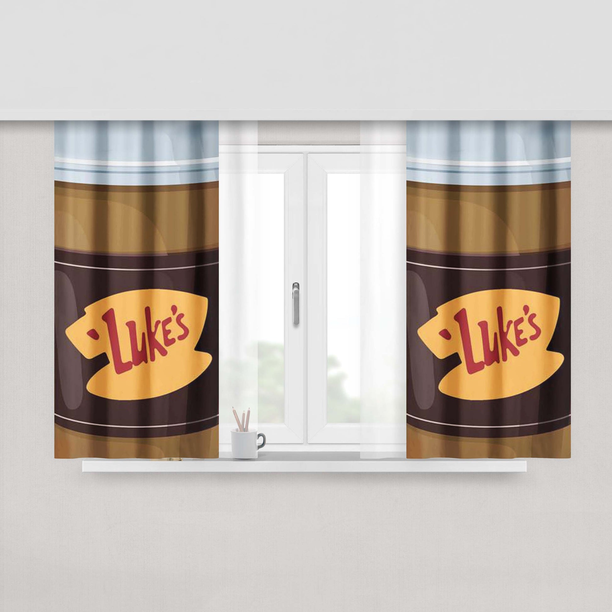 Gilmore Girls Lukes Diner Peach Skin Window Curtains