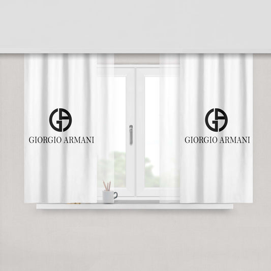 Giorgio Armani White Peach Skin Window Curtains