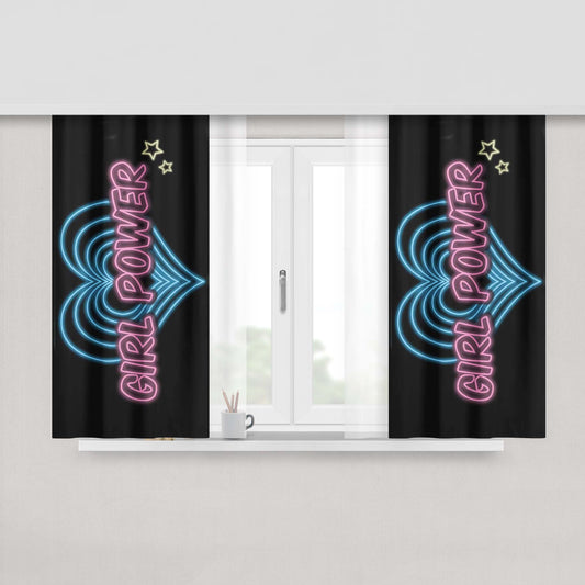 Girl Power Peach Skin Window Curtains