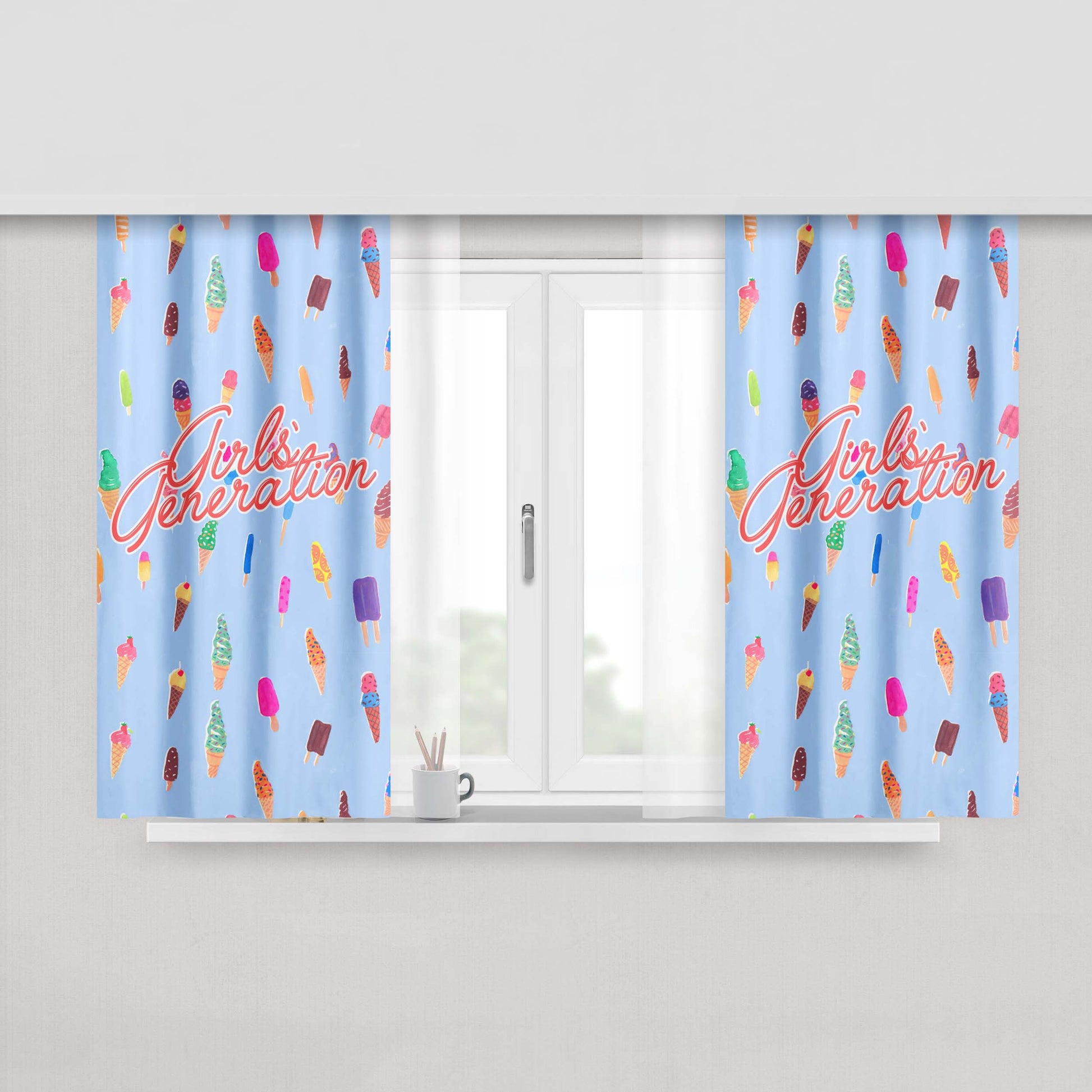 Girls Generation Snsd Ice Cream Peach Skin Window Curtains