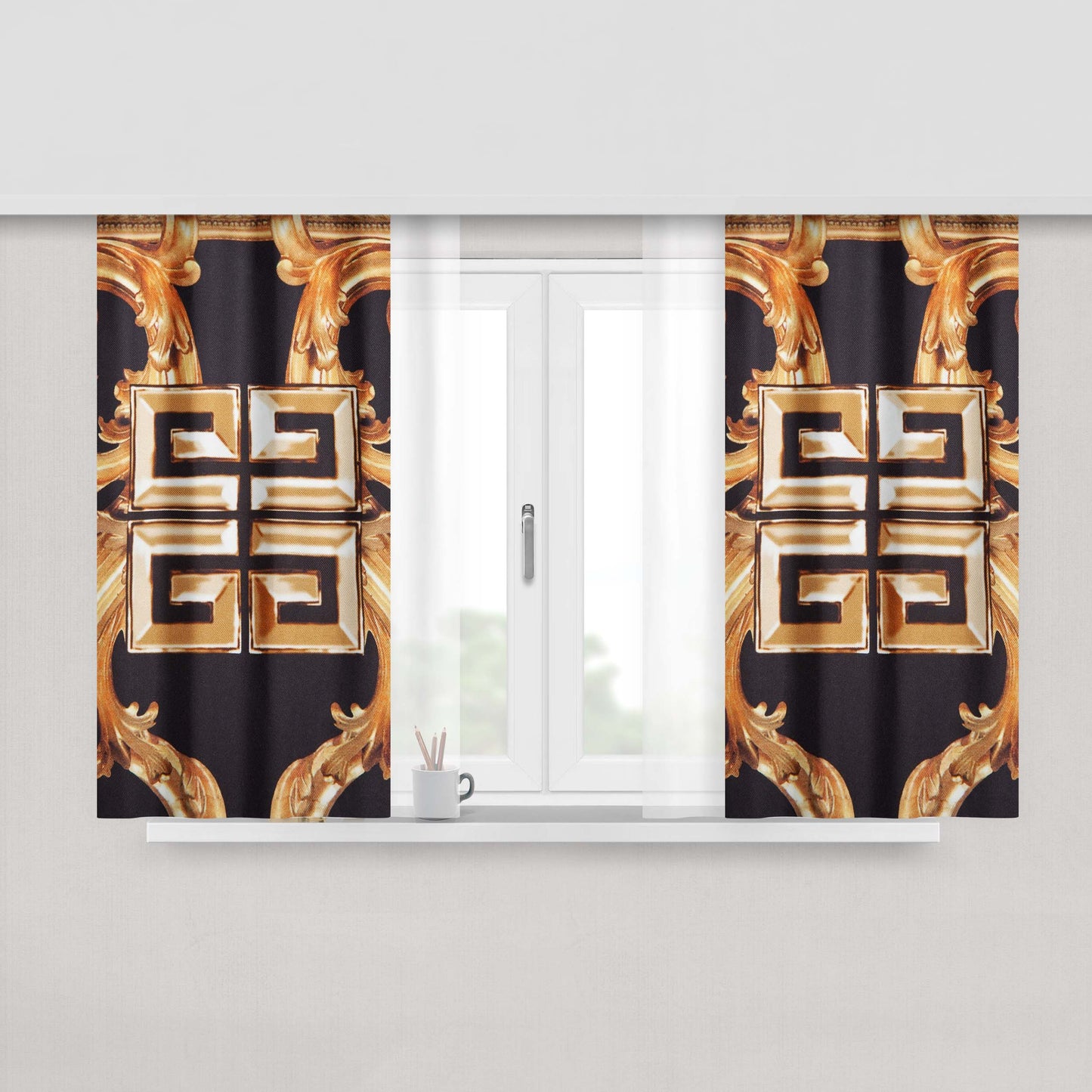 Givenchy Arabeque Scarf Texture Peach Skin Window Curtains