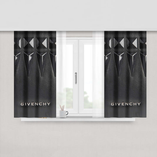 Givenchy Black Leather And Nylon Peach Skin Window Curtains