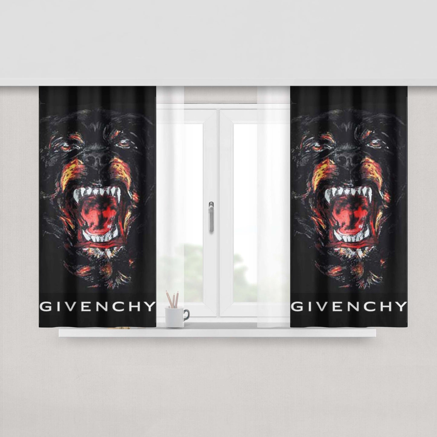 Givenchy Dog Peach Skin Window Curtains