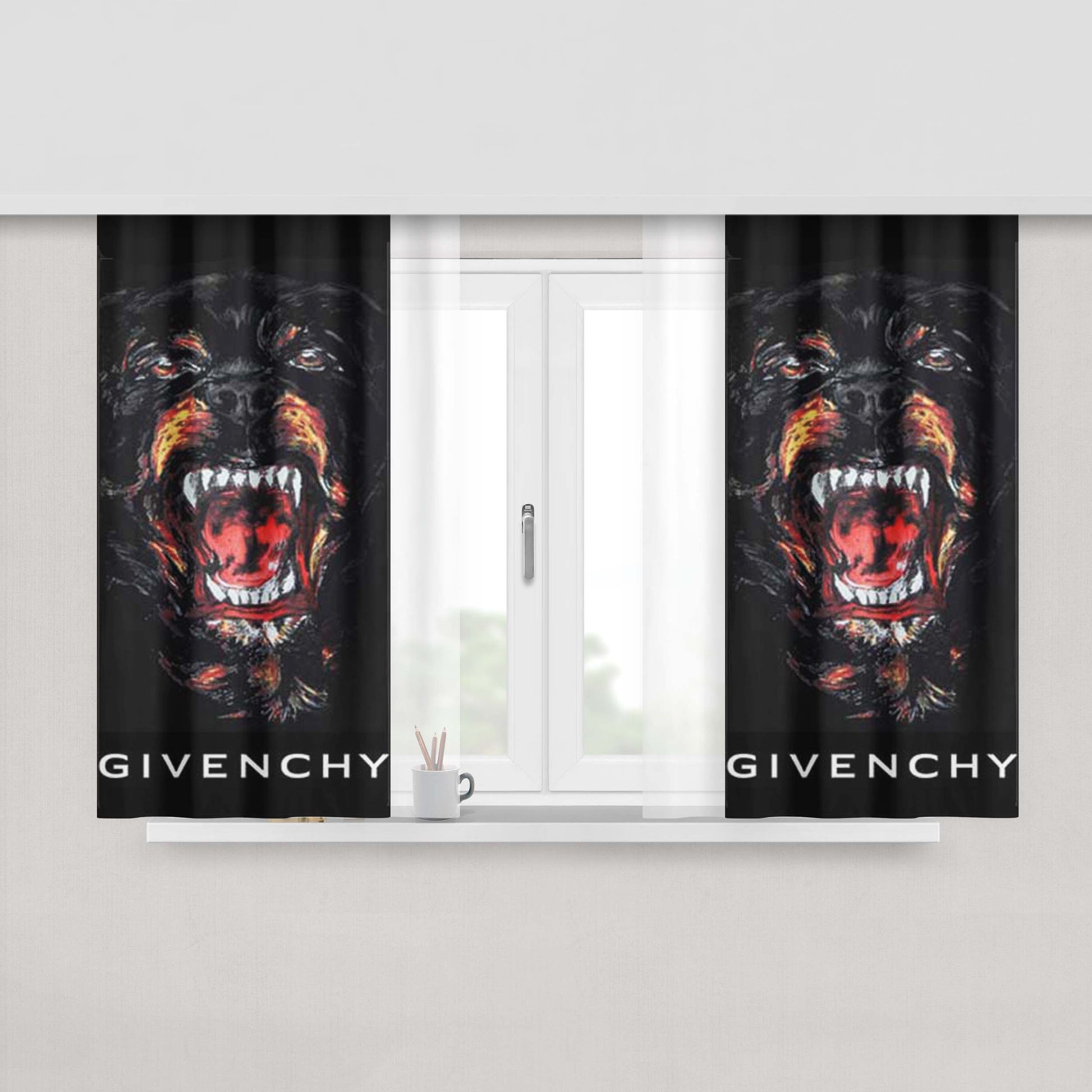 Givenchy Dog Peach Skin Window Curtains