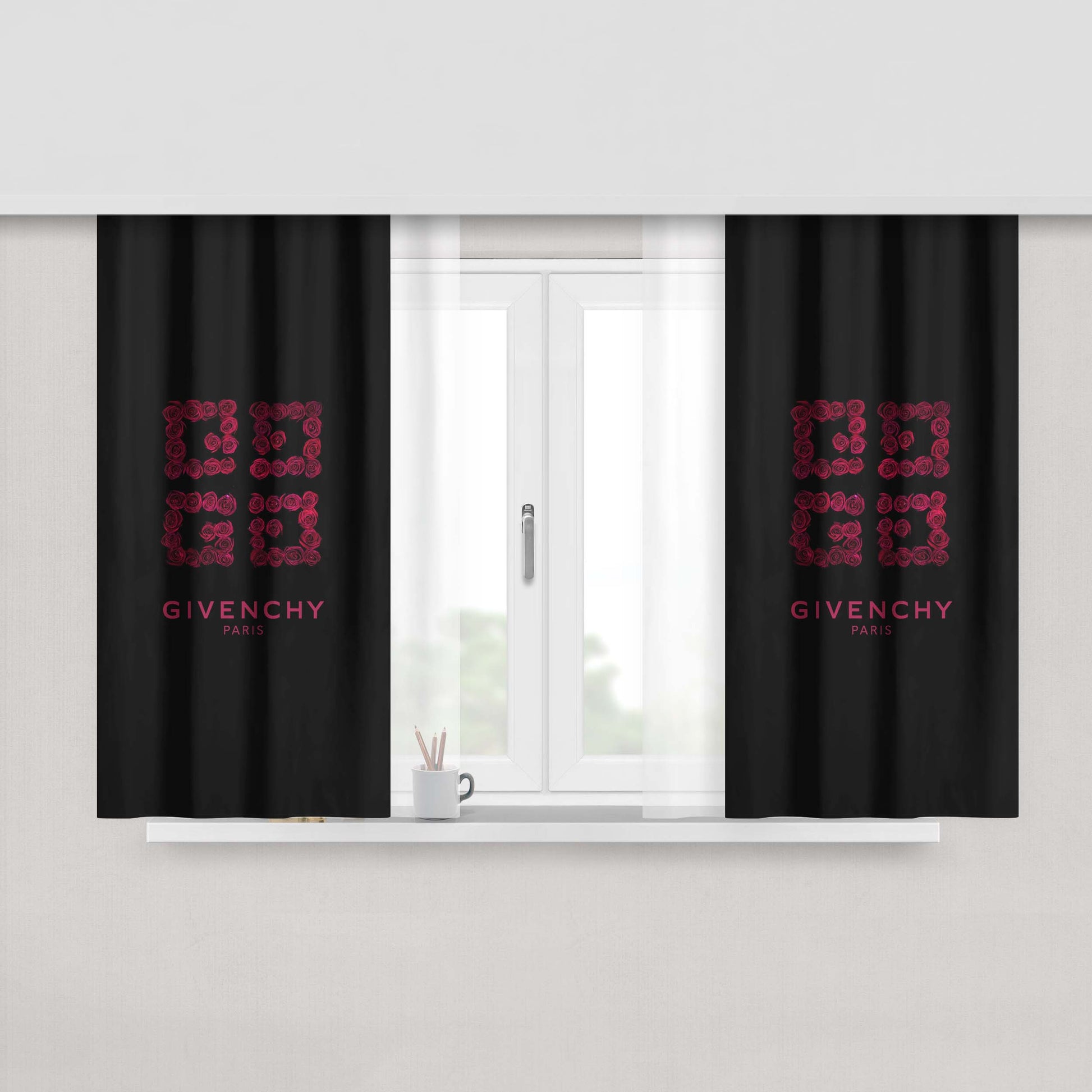 Givenchy Paris Rose Peach Skin Window Curtains