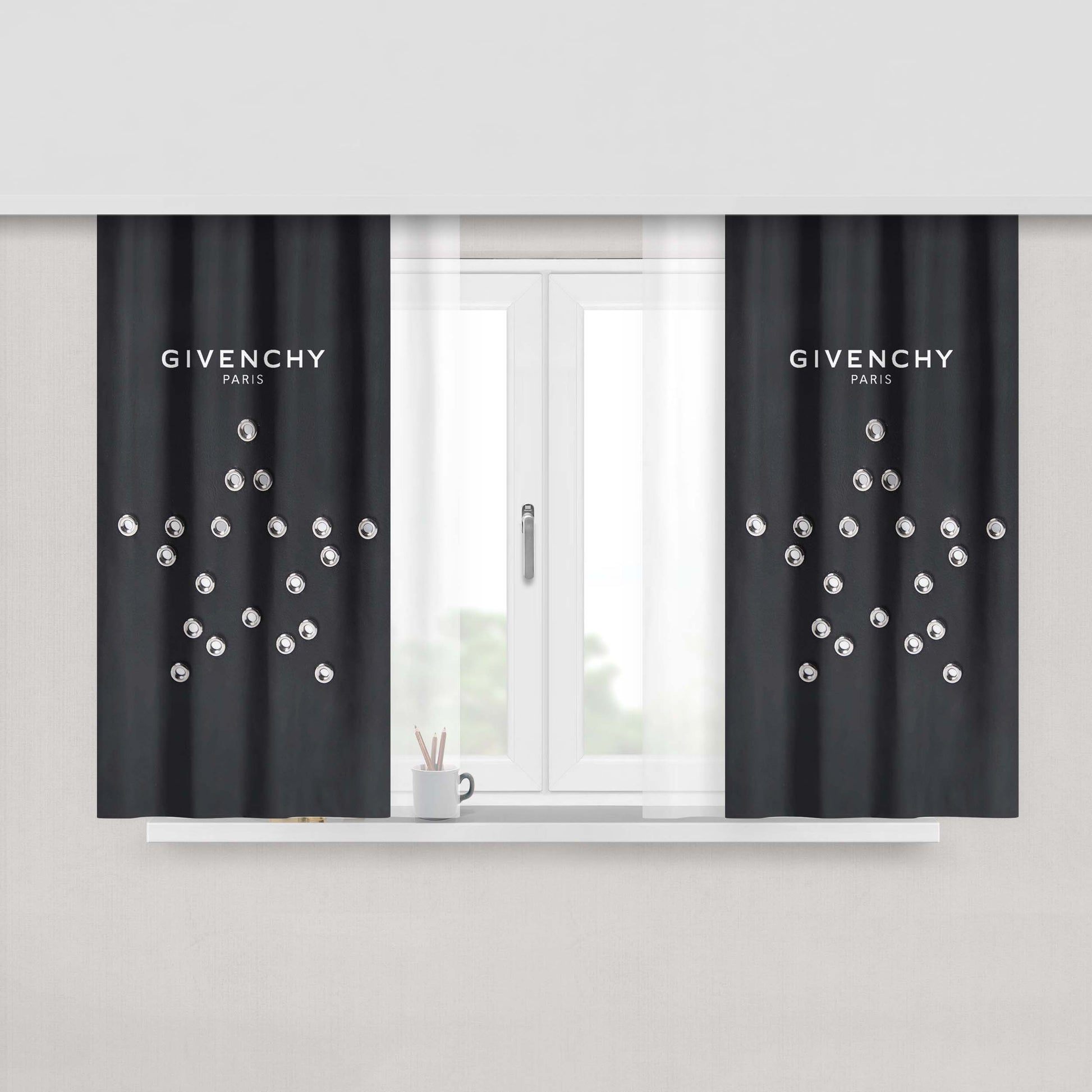 Givenchy Paris Star Peach Skin Window Curtains