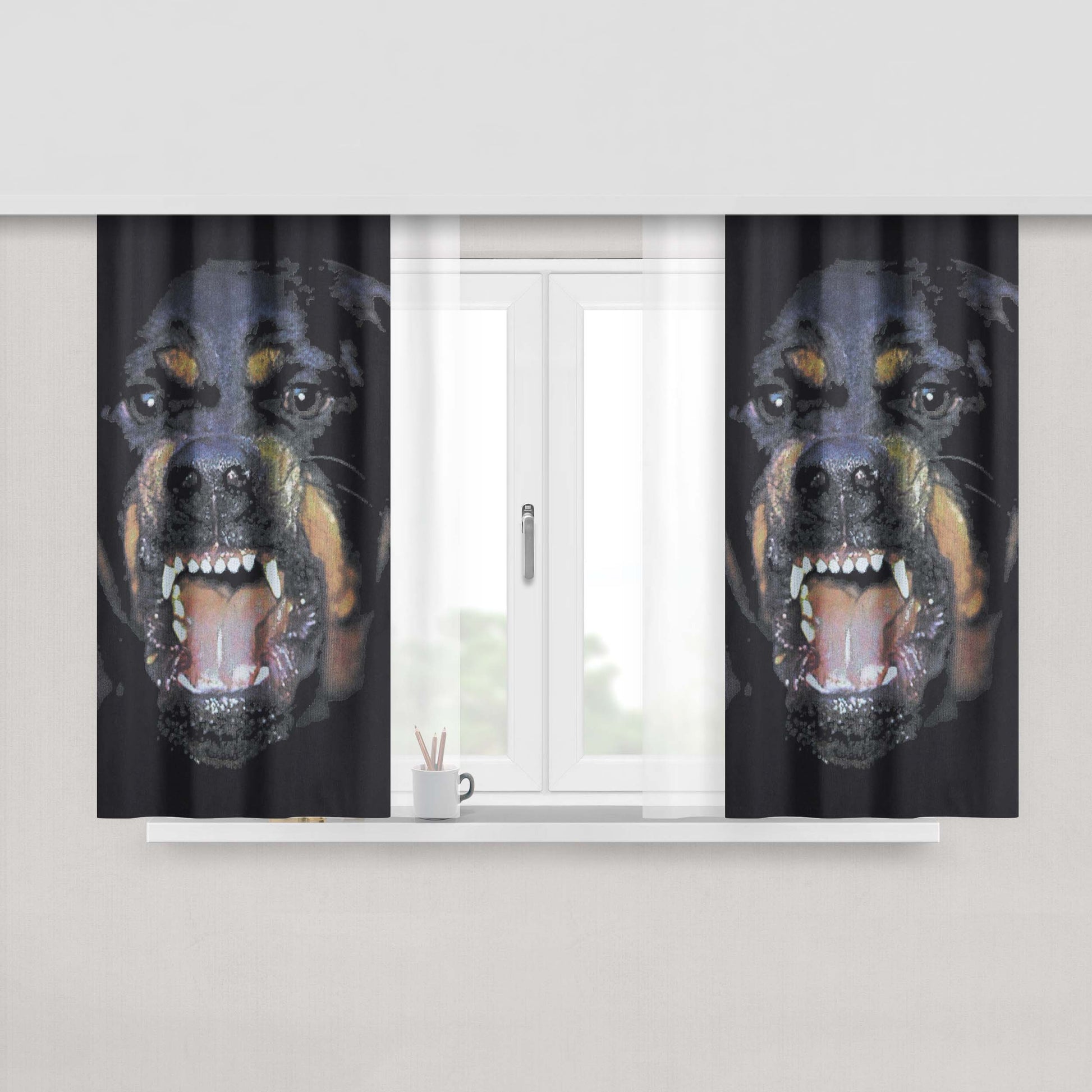 Givenchy Rottweiler Peach Skin Window Curtains