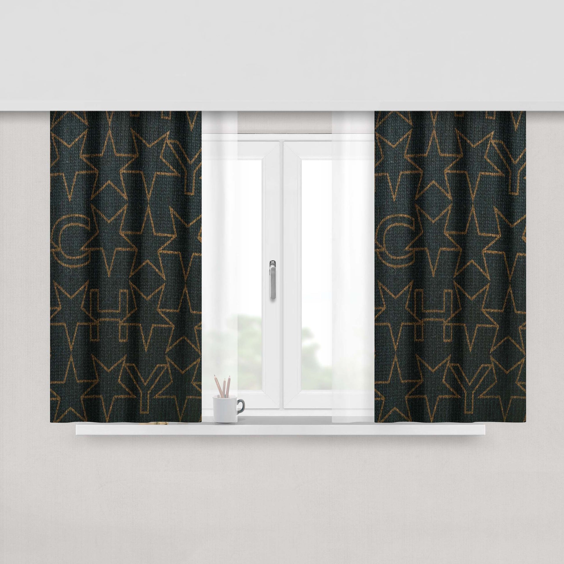 Givenchy Star Sweater Texture Peach Skin Window Curtains