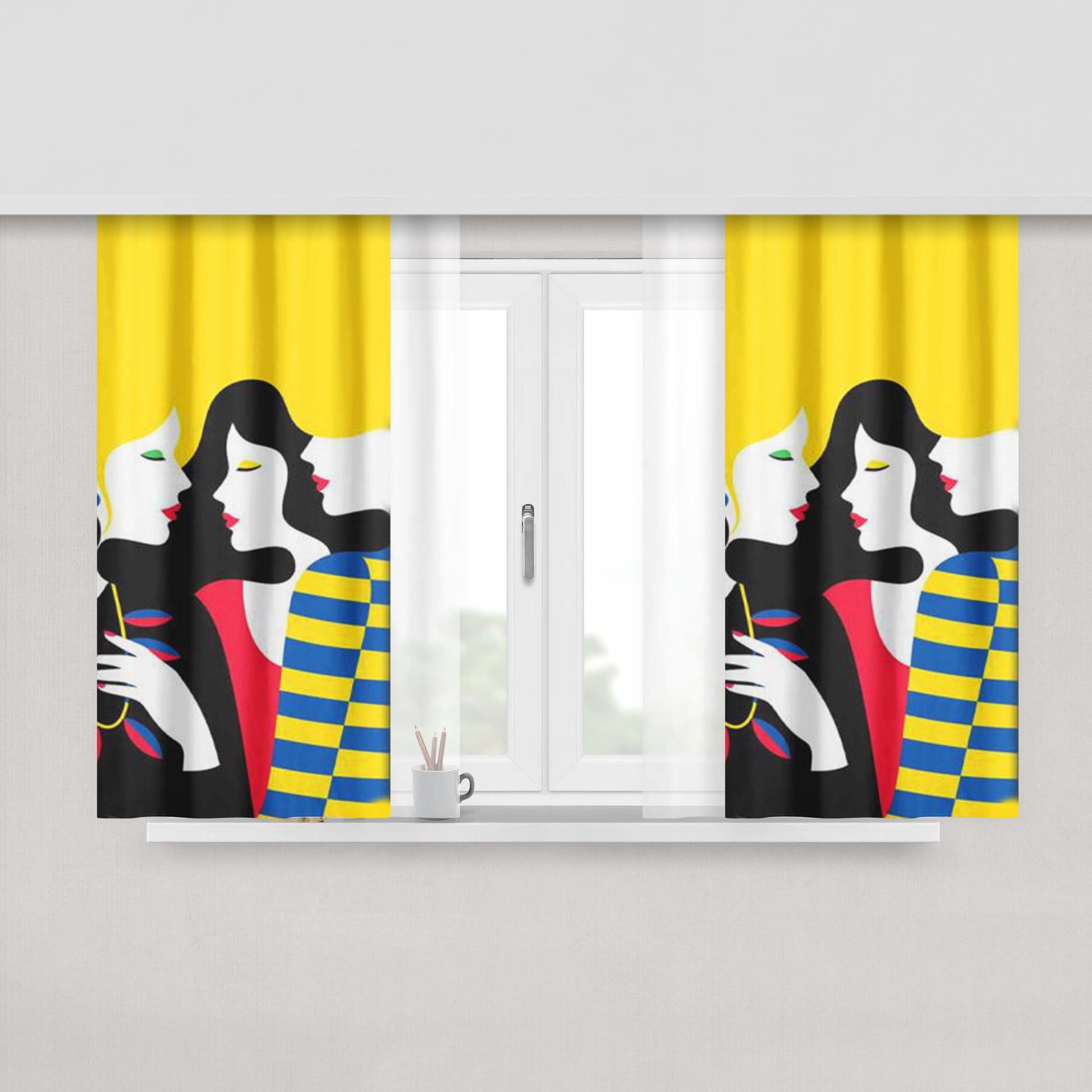 Glamour Woman Peach Skin Window Curtains