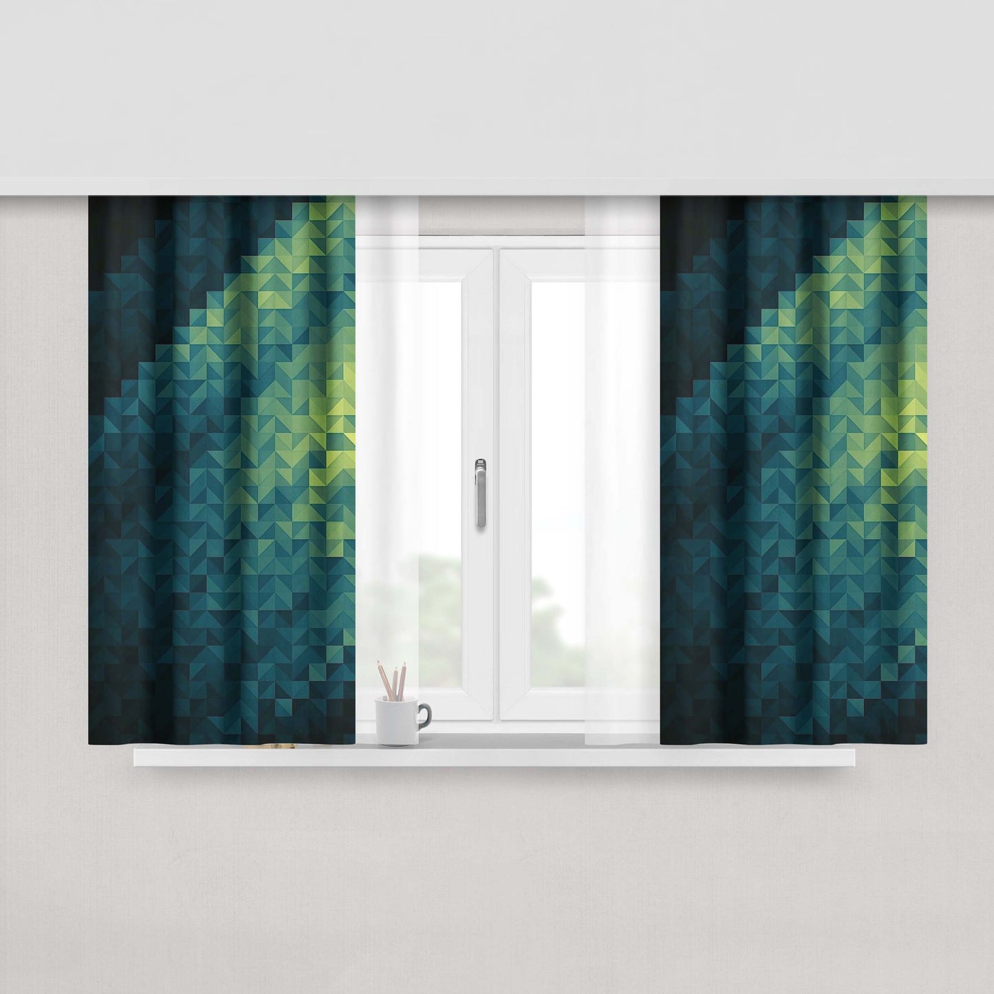 Glass Galaxy Peach Skin Window Curtains
