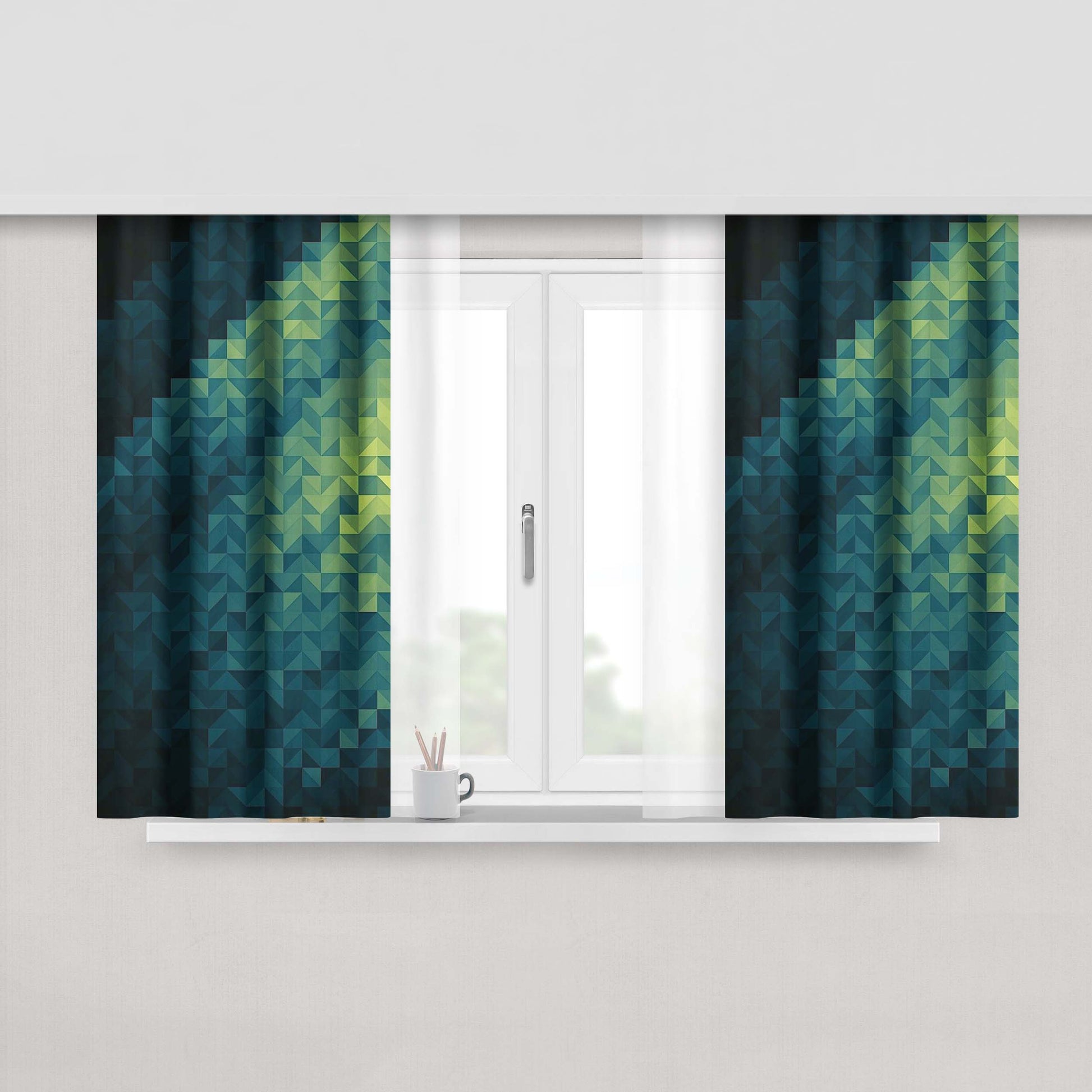 Glass Galaxy Peach Skin Window Curtains