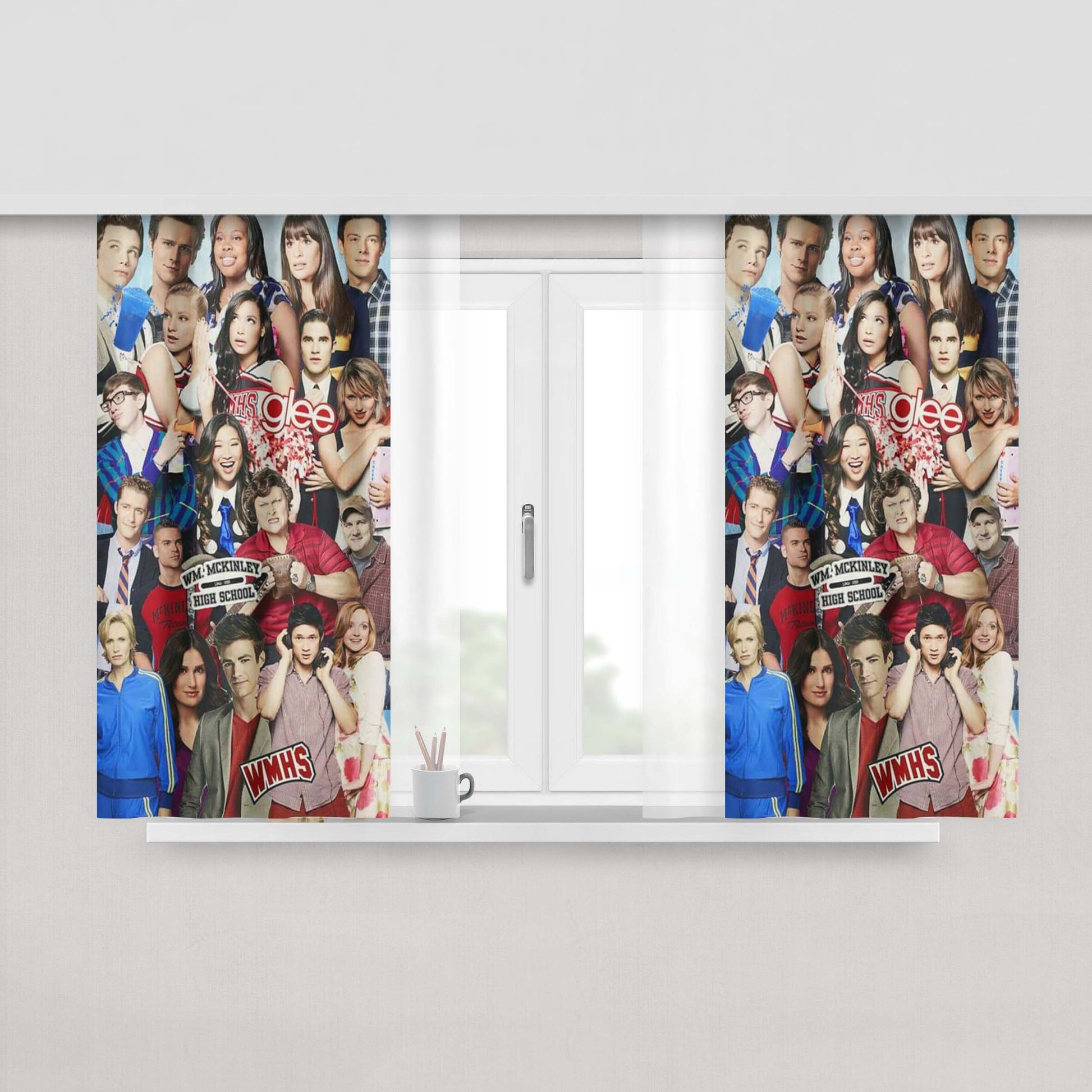 Glee Collage Peach Skin Window Curtains