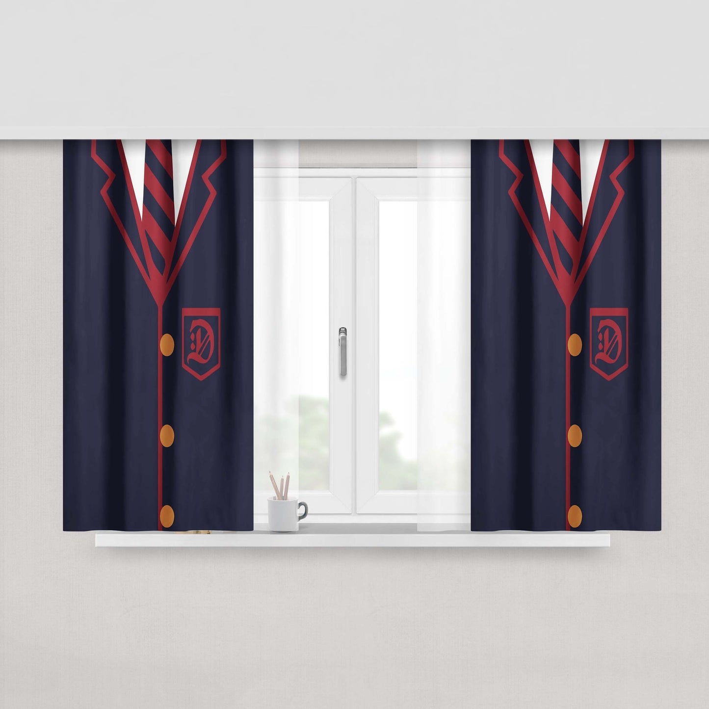 Glee Dalton Academy Warblers Uni Peach Skin Window Curtains