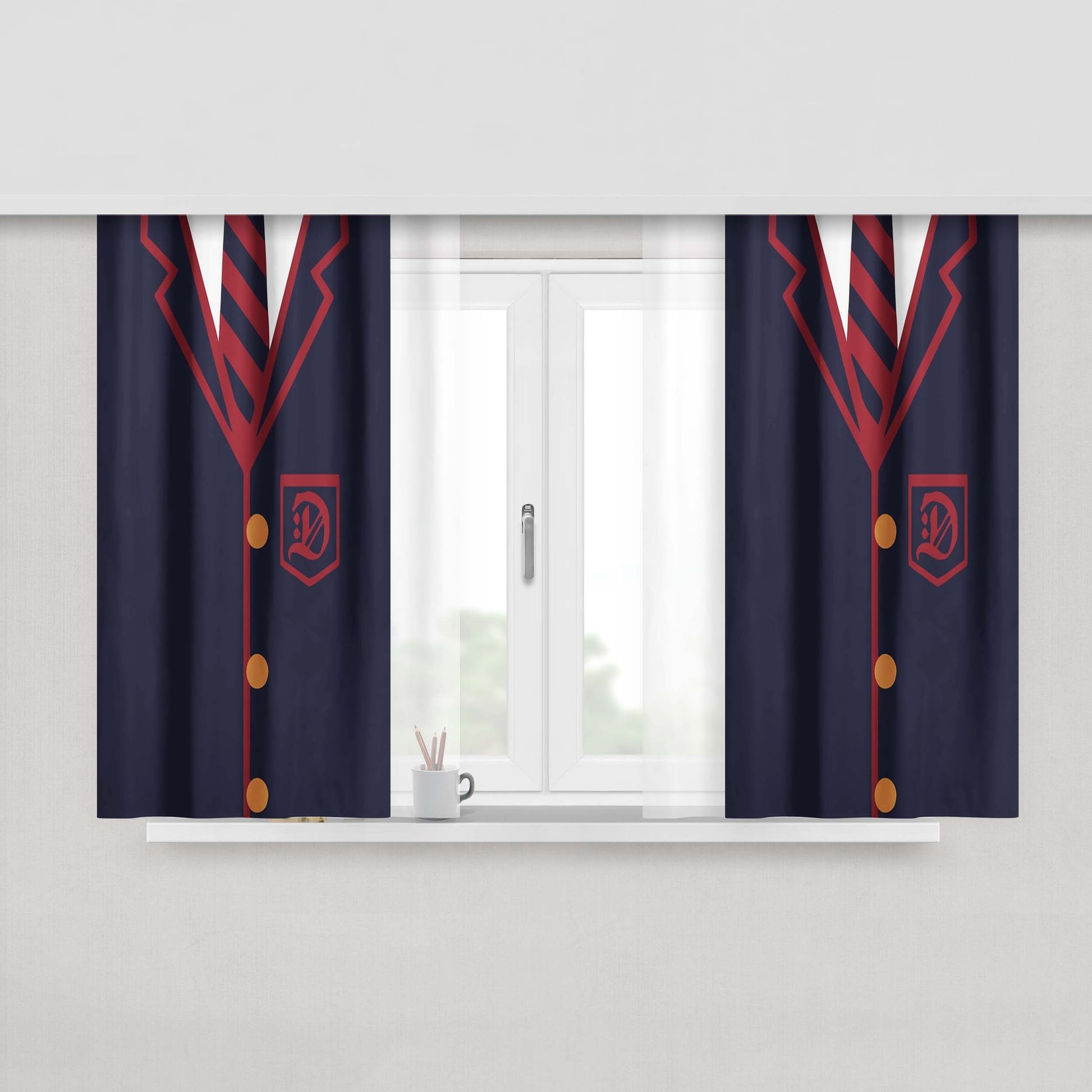 Glee Dalton Academy Warblers Uni Peach Skin Window Curtains