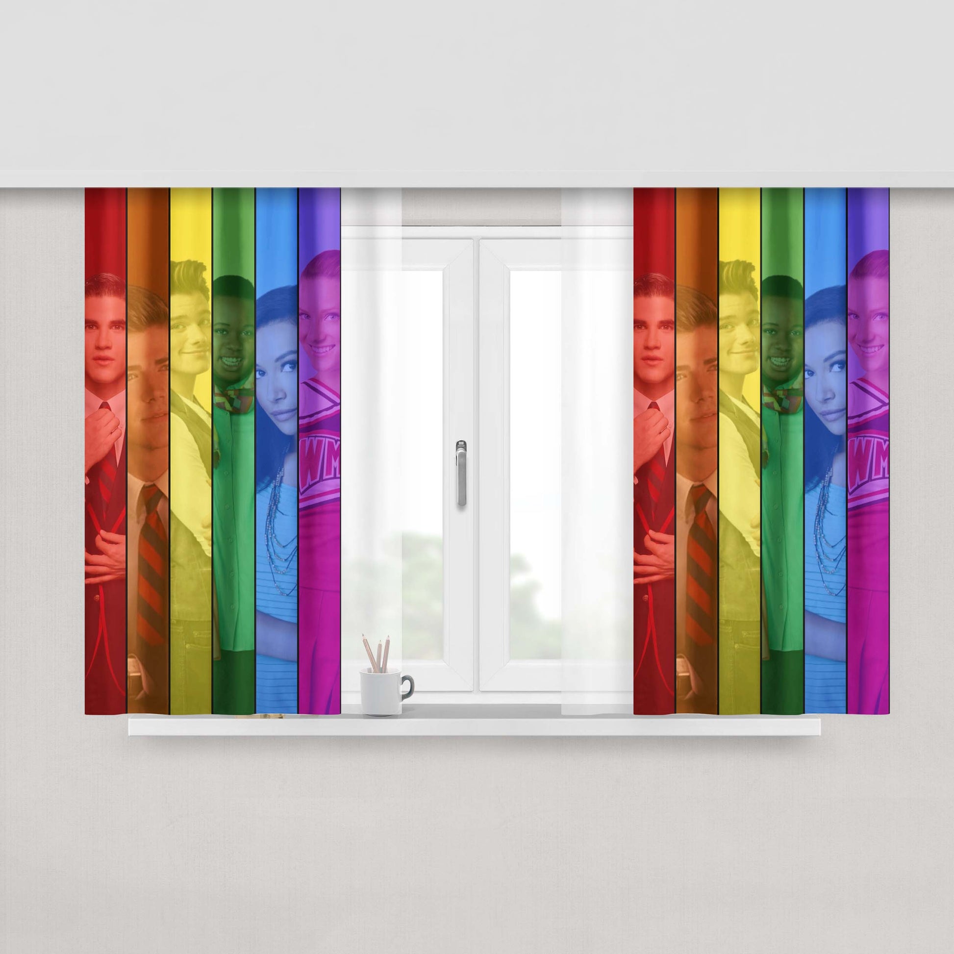 Glee Multicolor Cast Peach Skin Window Curtains