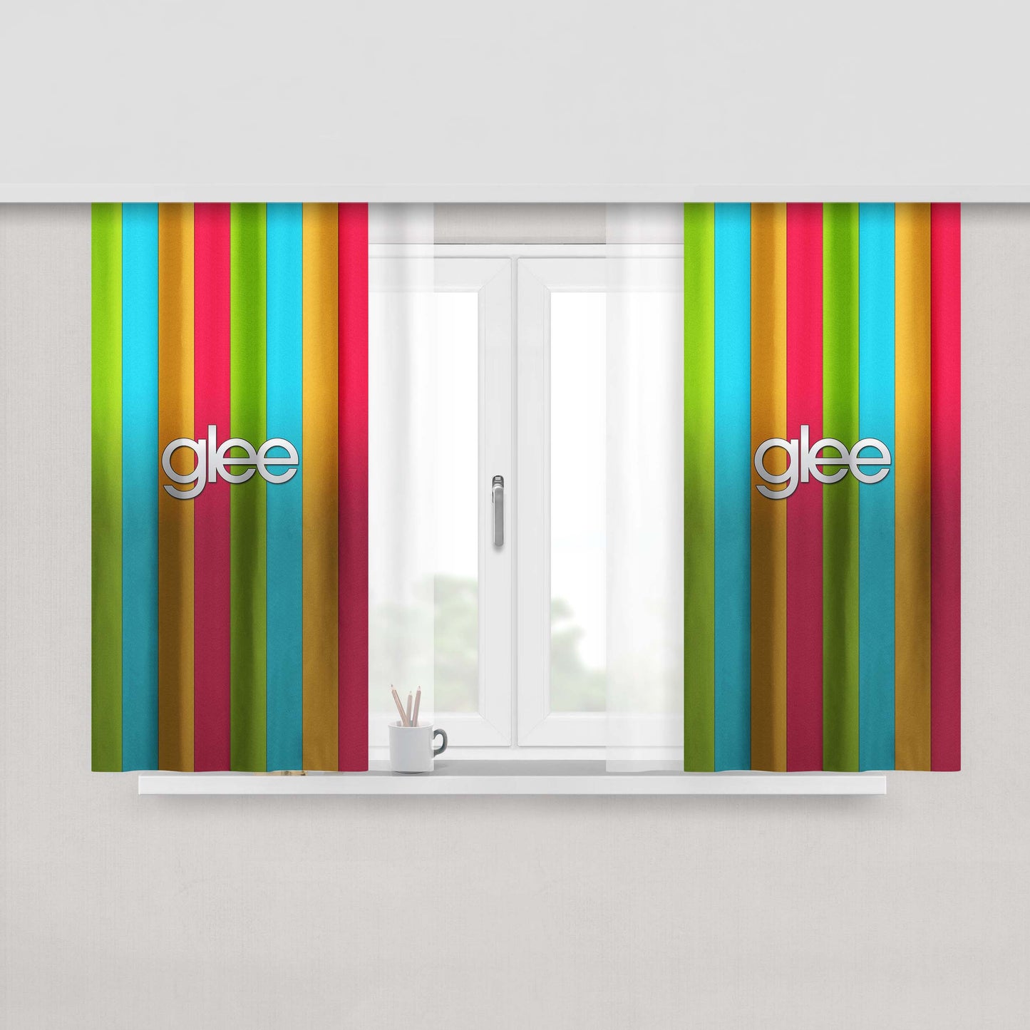 Glee Multicolor Peach Skin Window Curtains