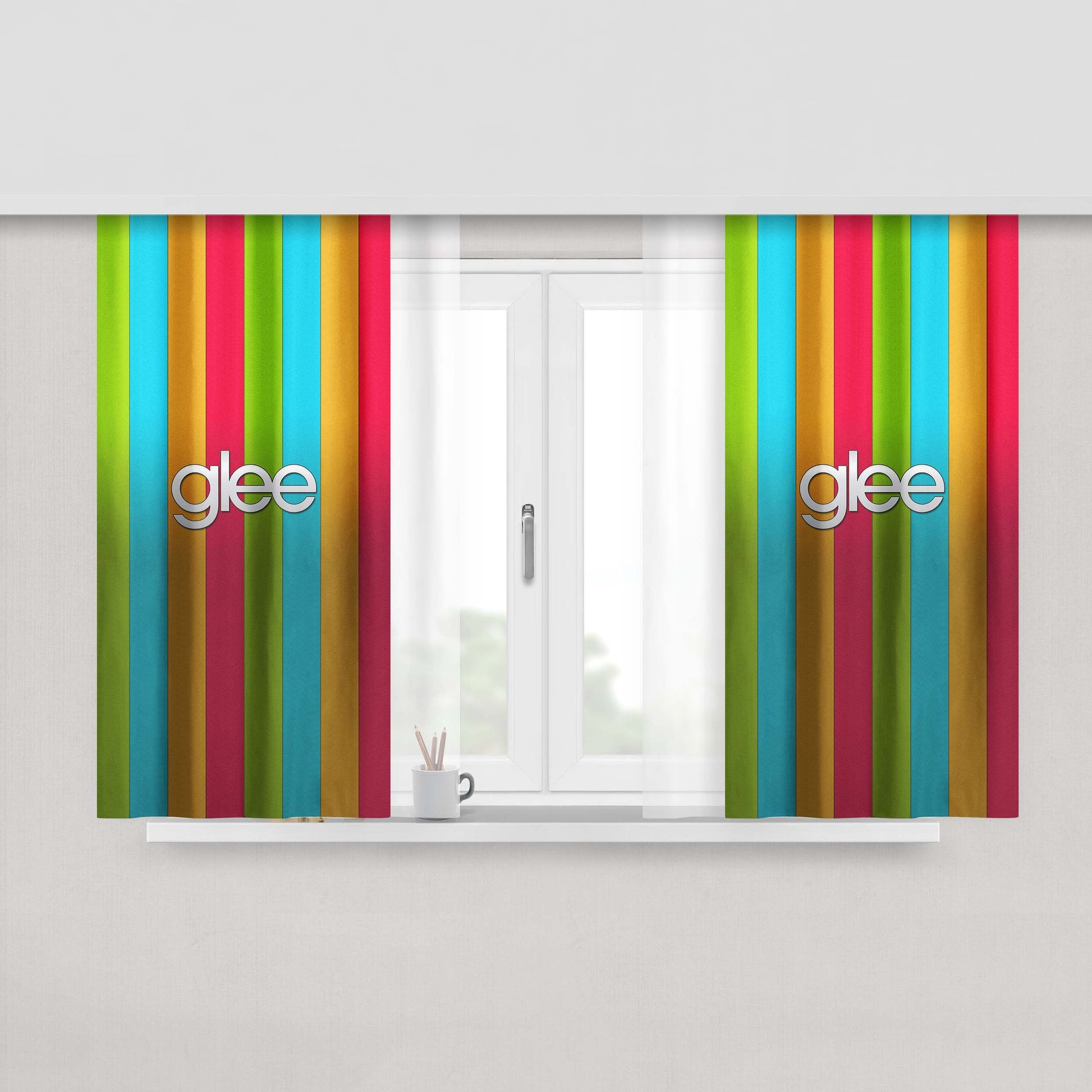Glee Multicolor Peach Skin Window Curtains