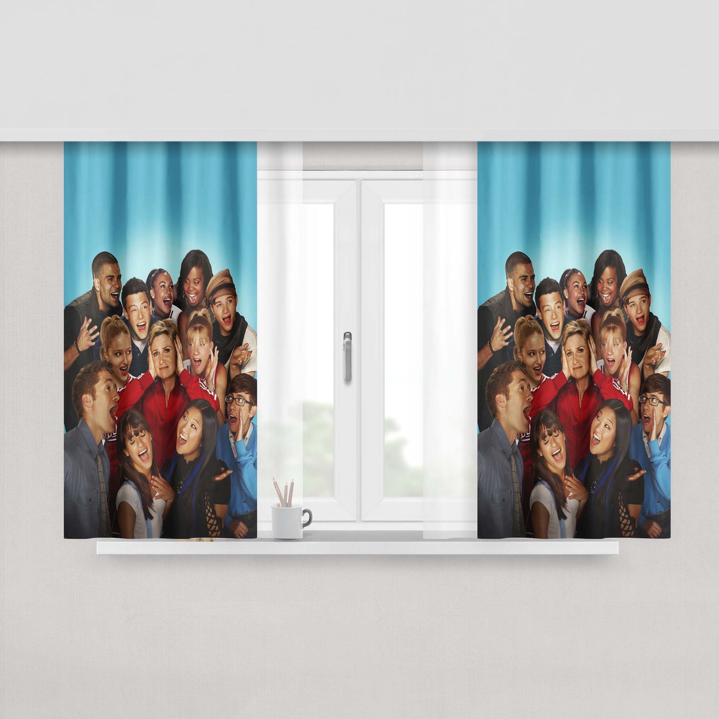 Glee Promo Cast Photos Peach Skin Window Curtains