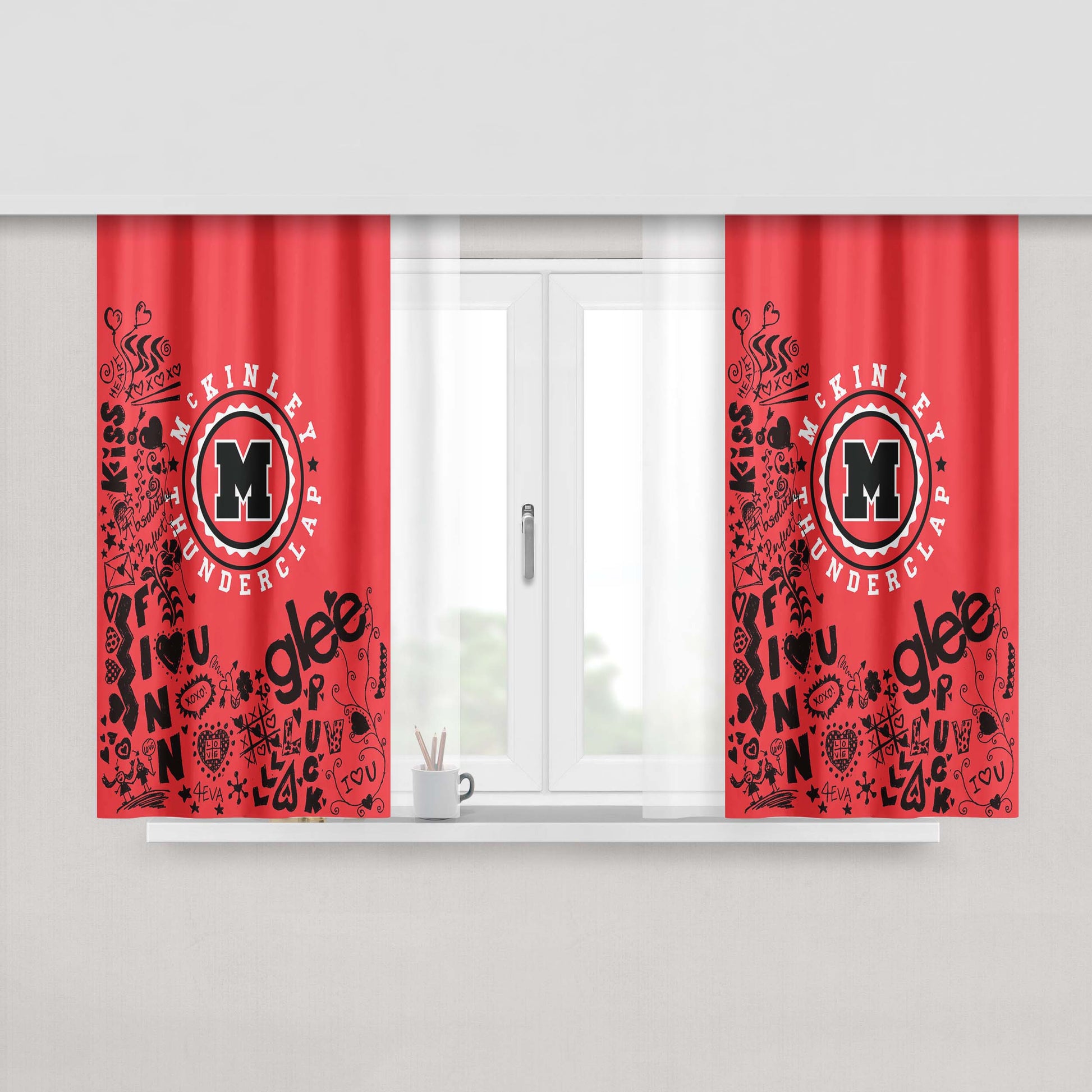Glee William Mckinley High School Peach Skin Window Curtains