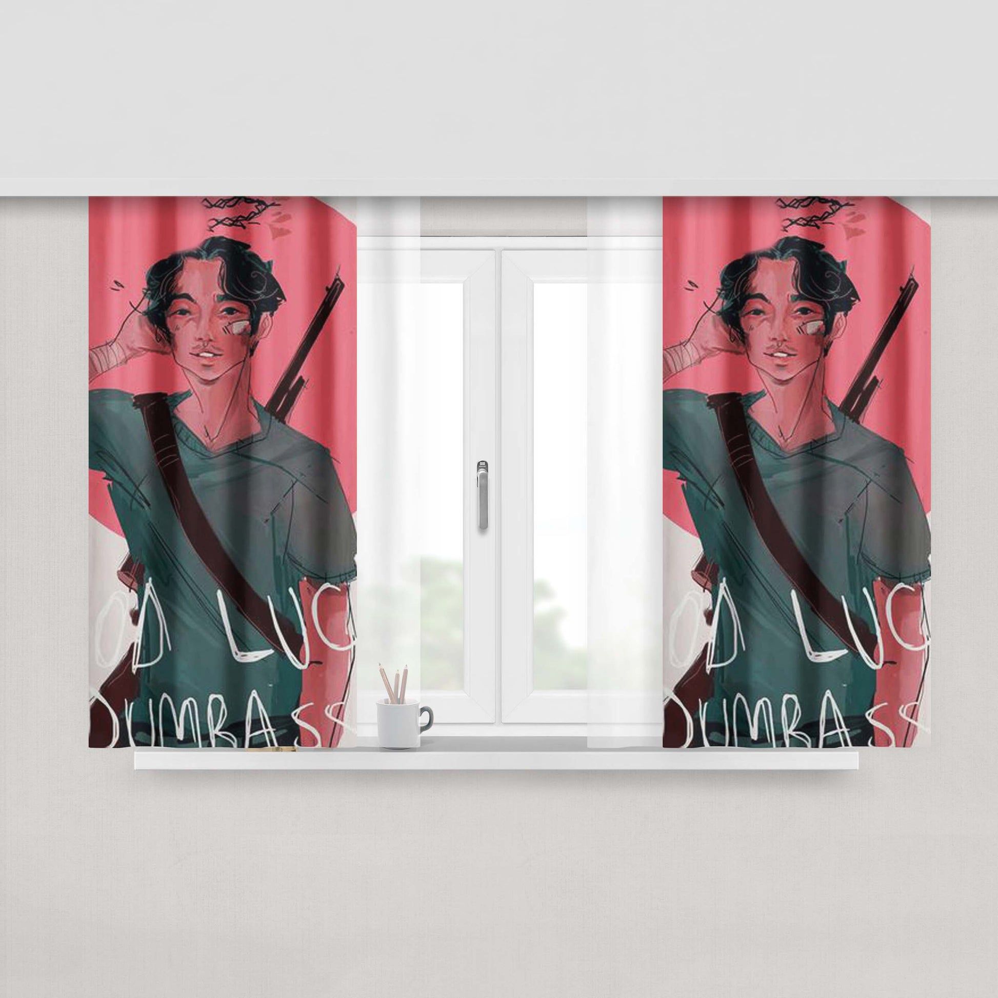 Glenn Rhee Is 100% Ok And Not Dead Peach Skin Window Curtains