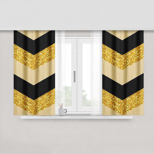 Glitter Gold Peach Skin Window Curtains